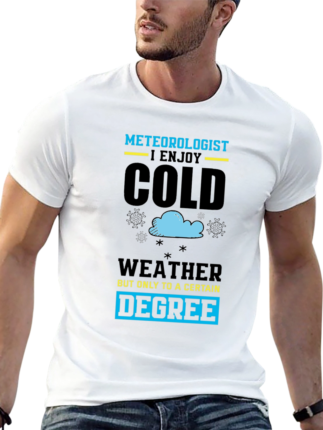 Black Meteorologist Cold Weather Graphic T-Shirt view 13
