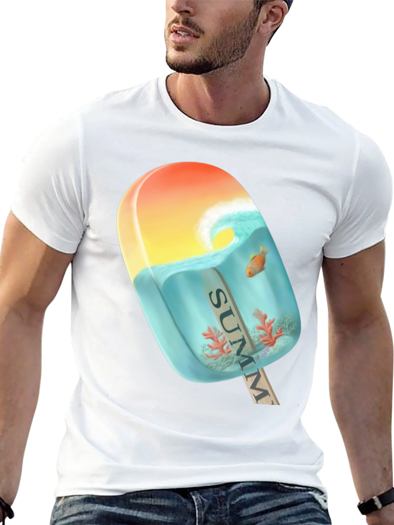 Black Summer Popsicle Graphic Tee - Beach Vibe T-Shirt view 13