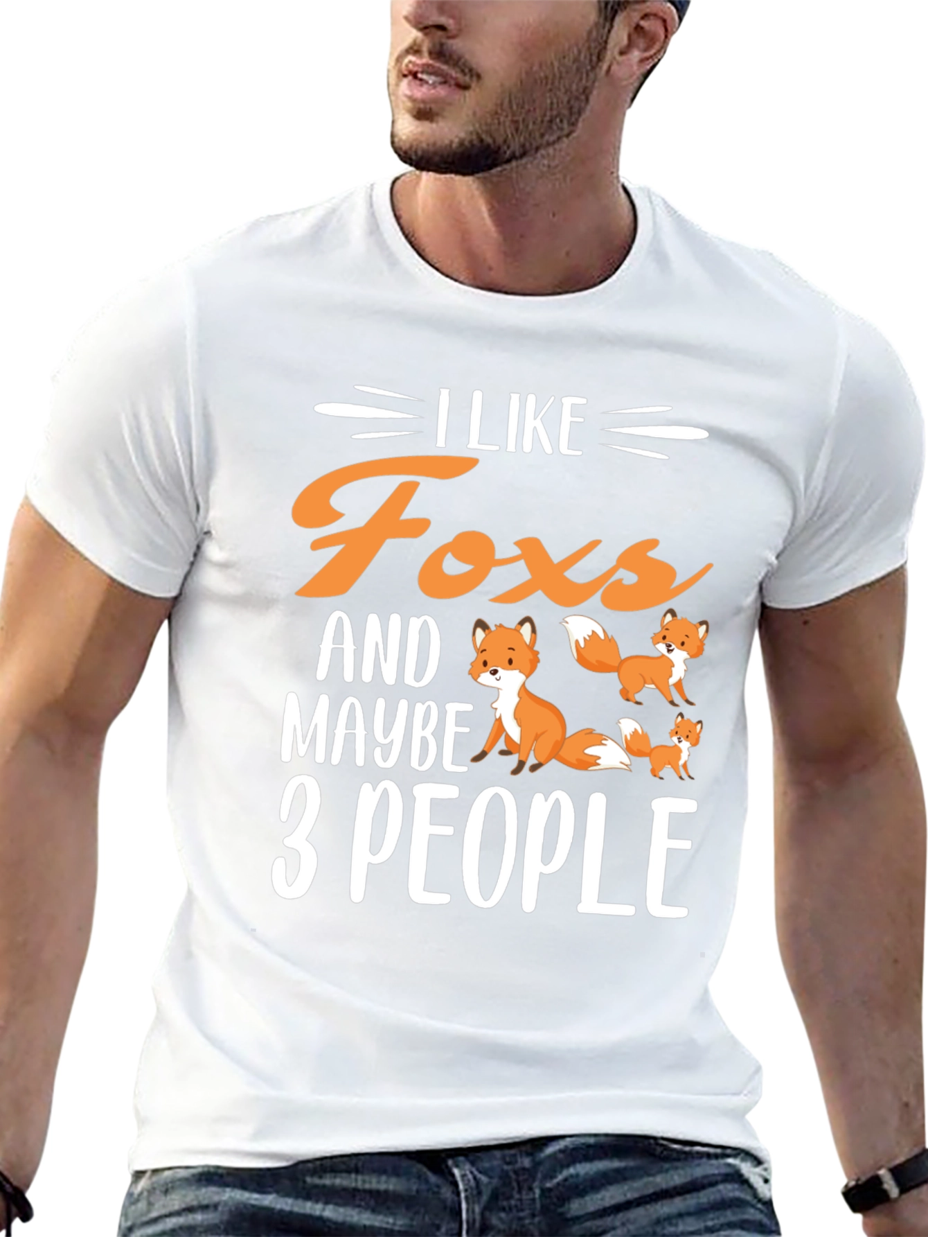 Black I Like Foxes & Maybe 3 People T-Shirt view 13