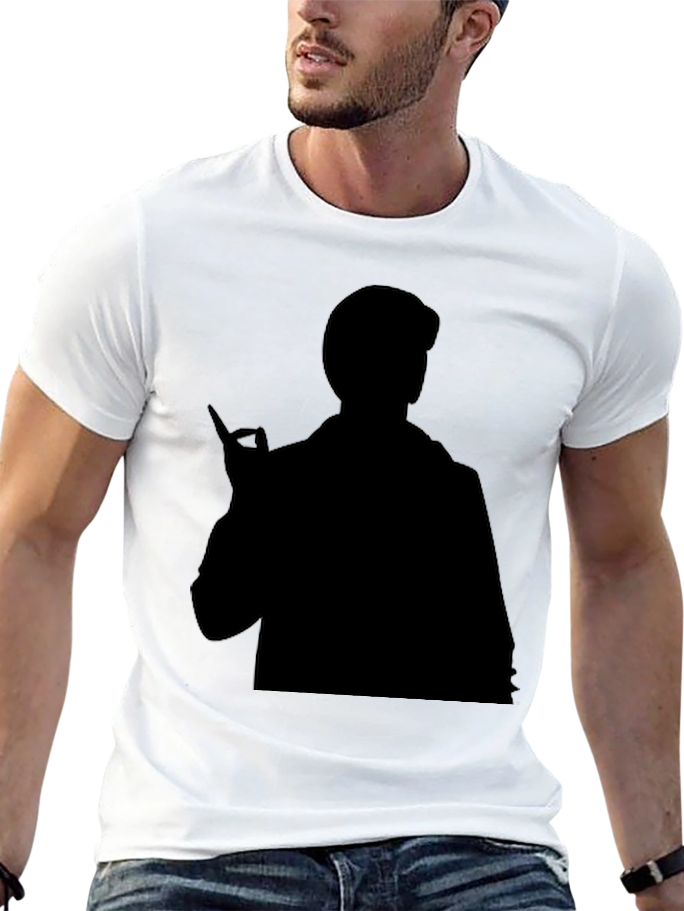 Black Silhouette Graphic Tee - Men's Black T-Shirt view 13