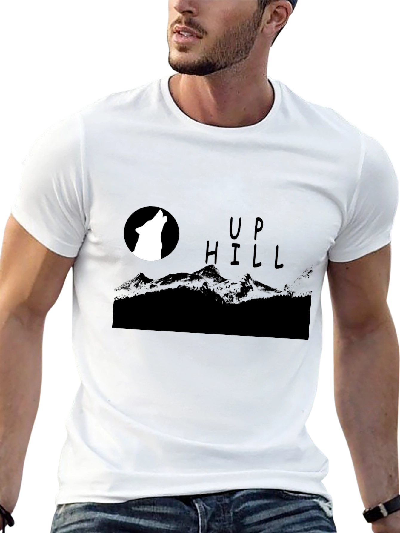 Black Men's Black 'Up Hill' Graphic Tee view 13