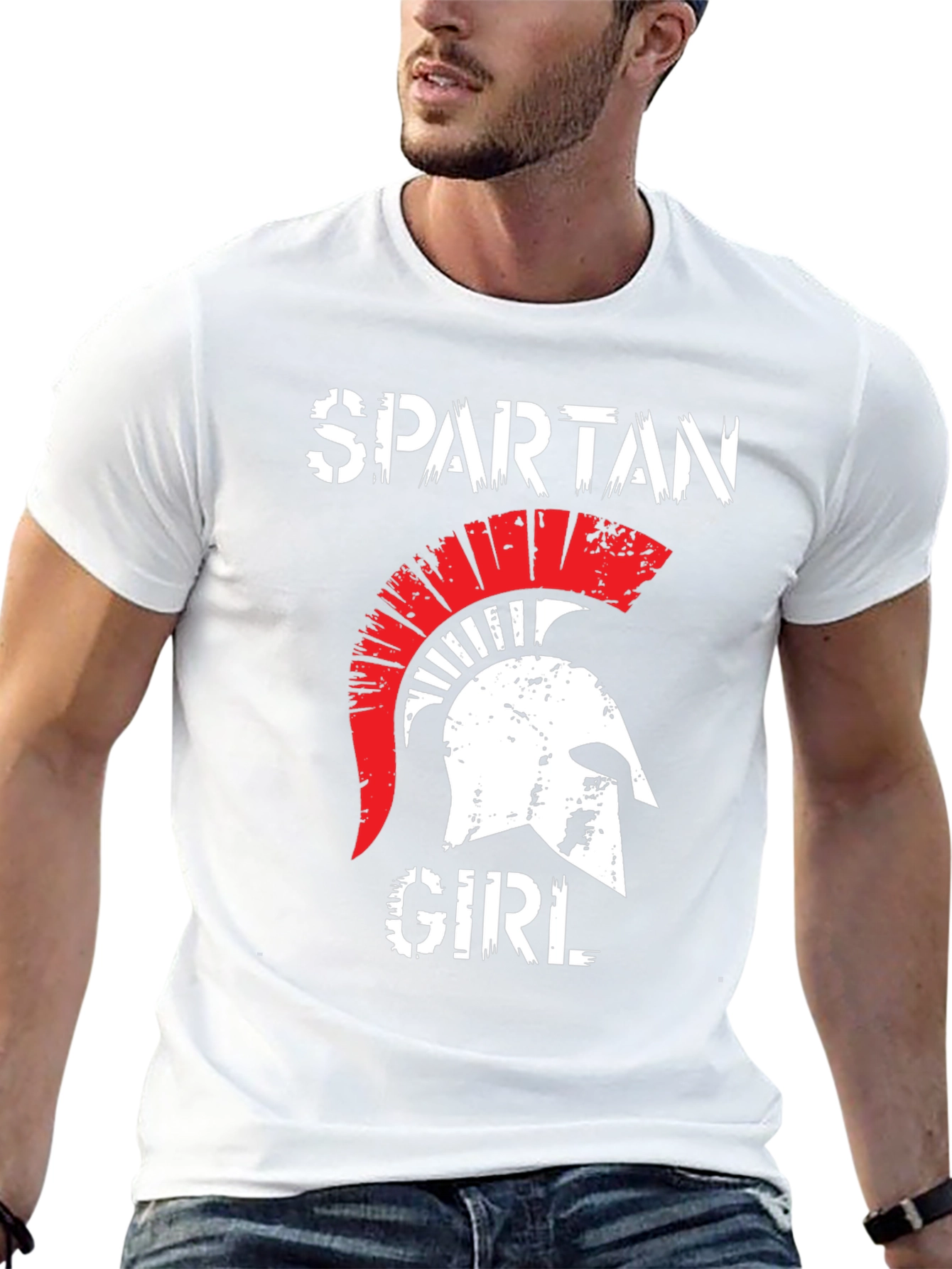 Black Spartan Girl Graphic T-Shirt view 13