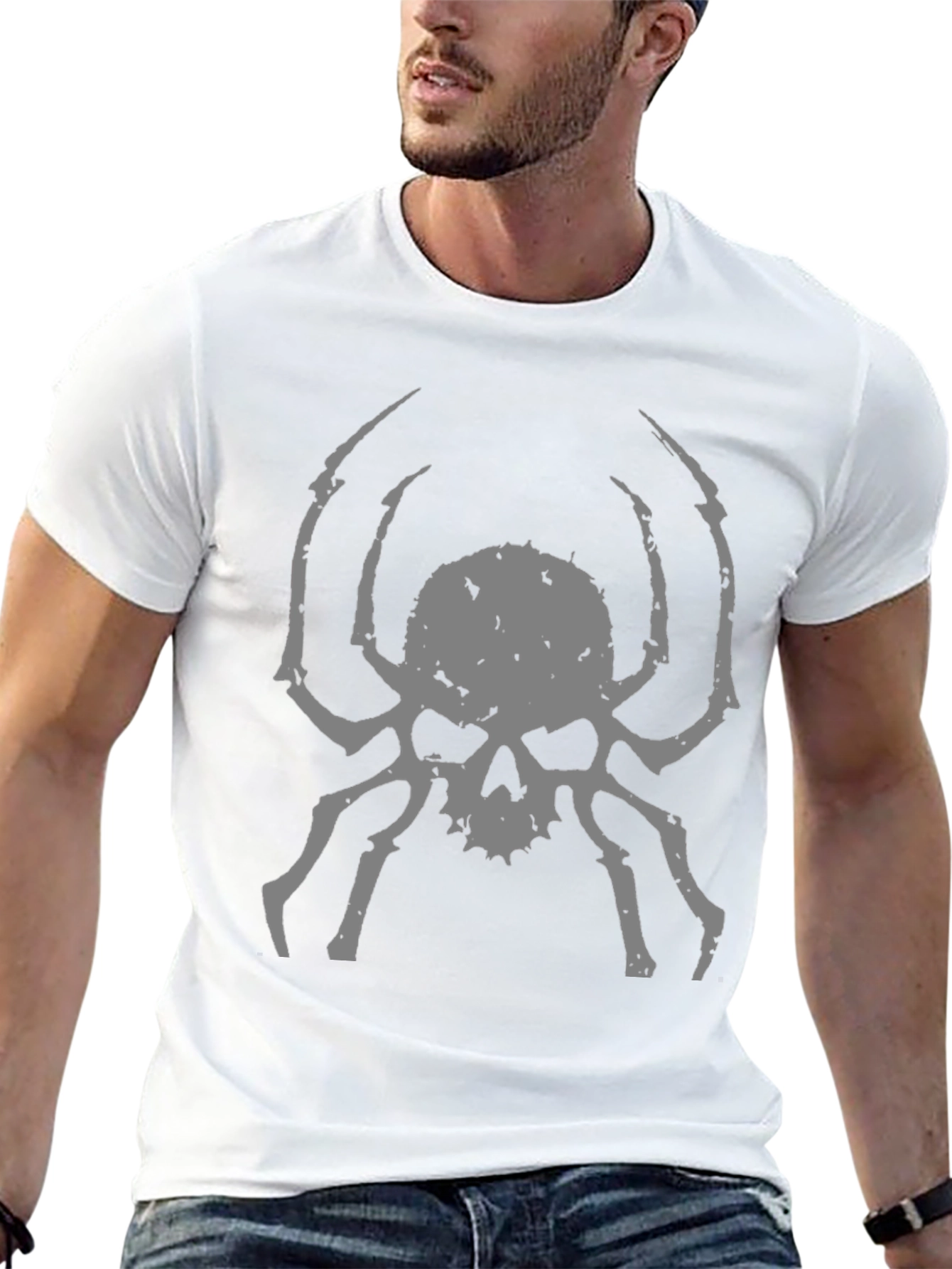 Black Skull Spider Graphic Tee - Men's Black T-Shirt view 13