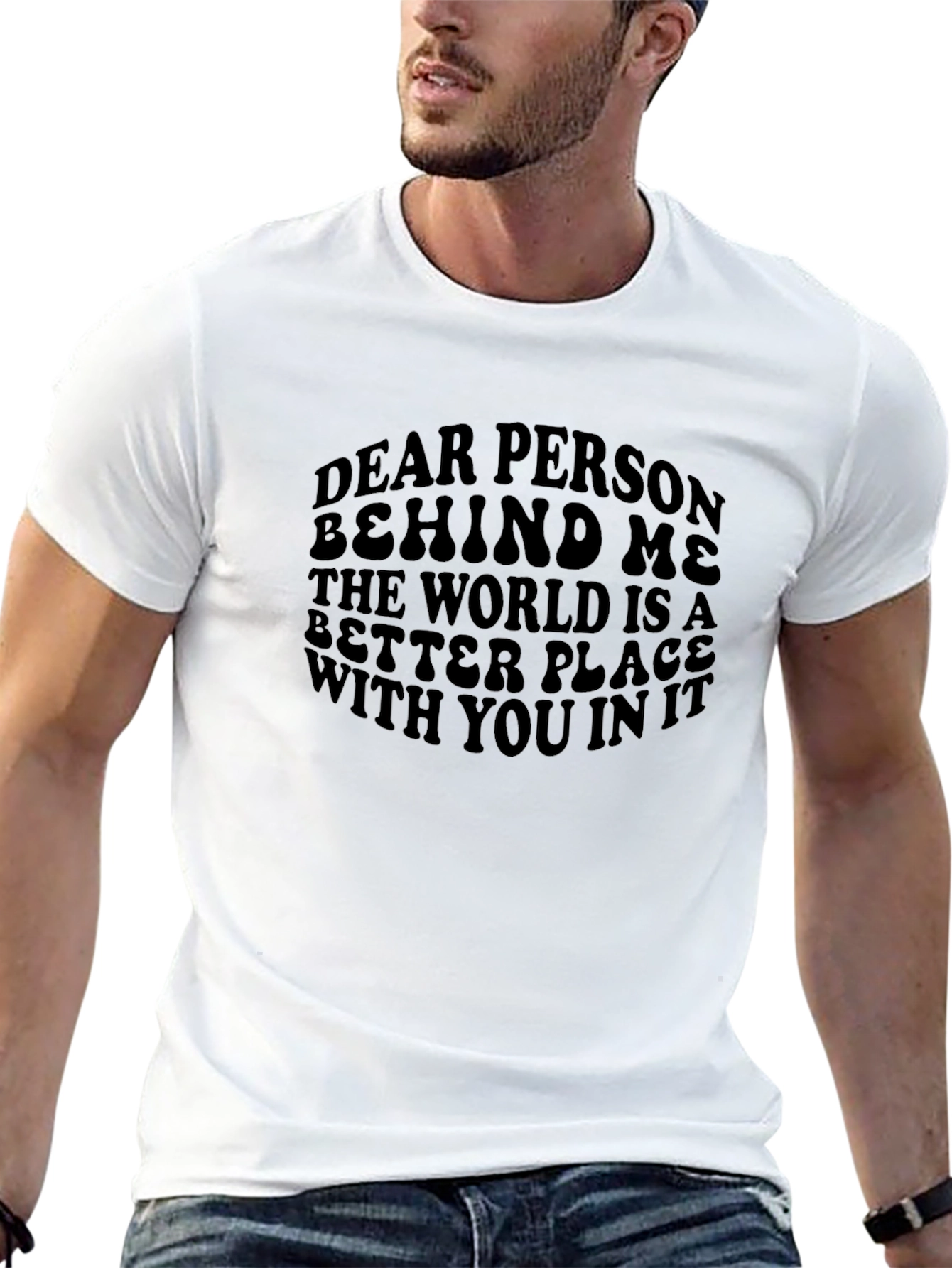 Black Inspirational Graphic Tee - Dear Person Behind Me T-Shirt view 13