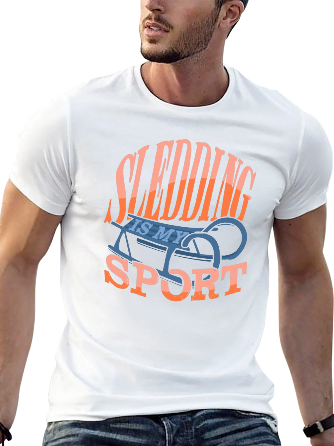 Black Sledding Is My Sport Graphic Tee view 13