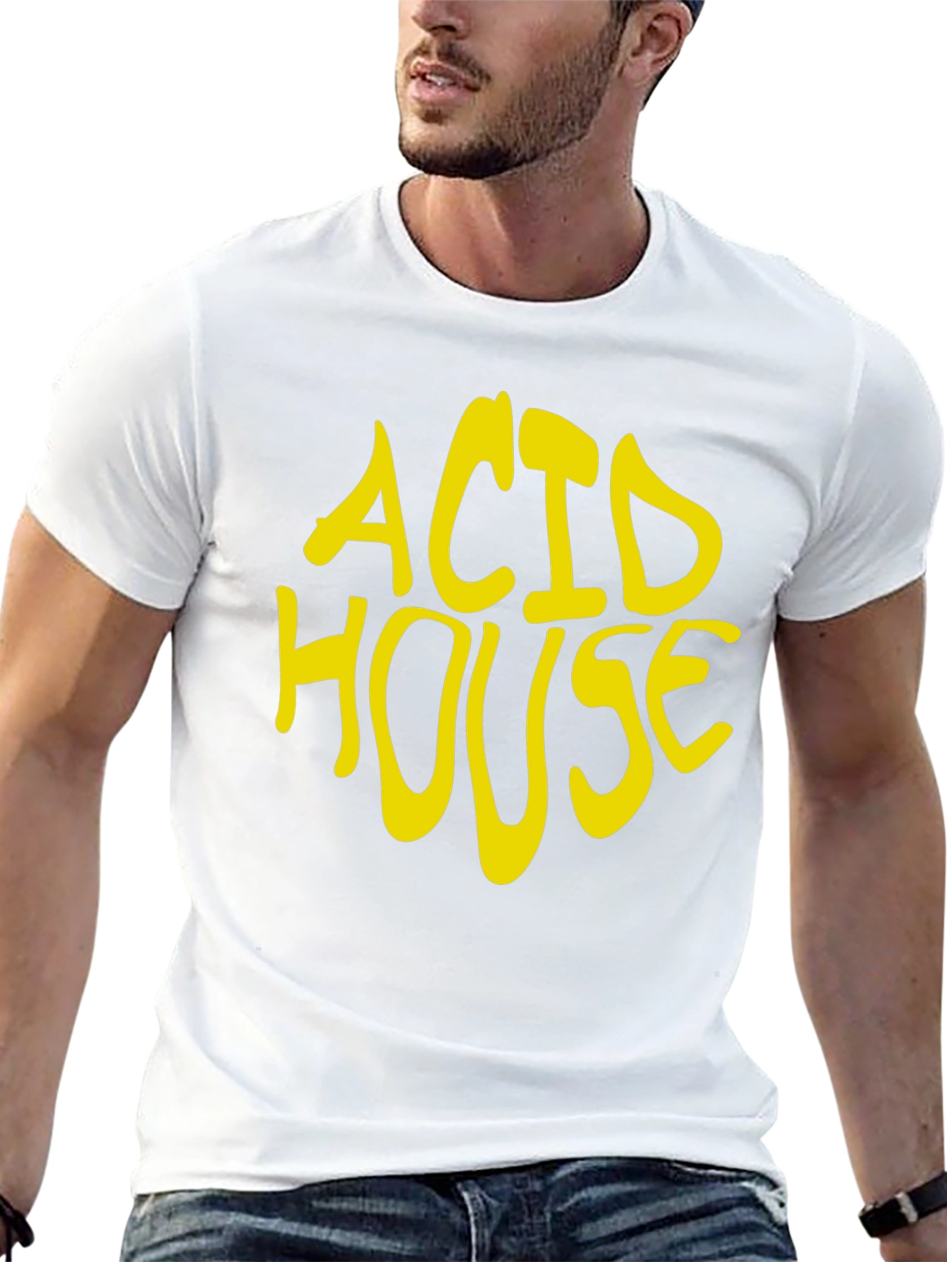 Black Acid House Graphic Tee - Vintage Rave T-Shirt view 13