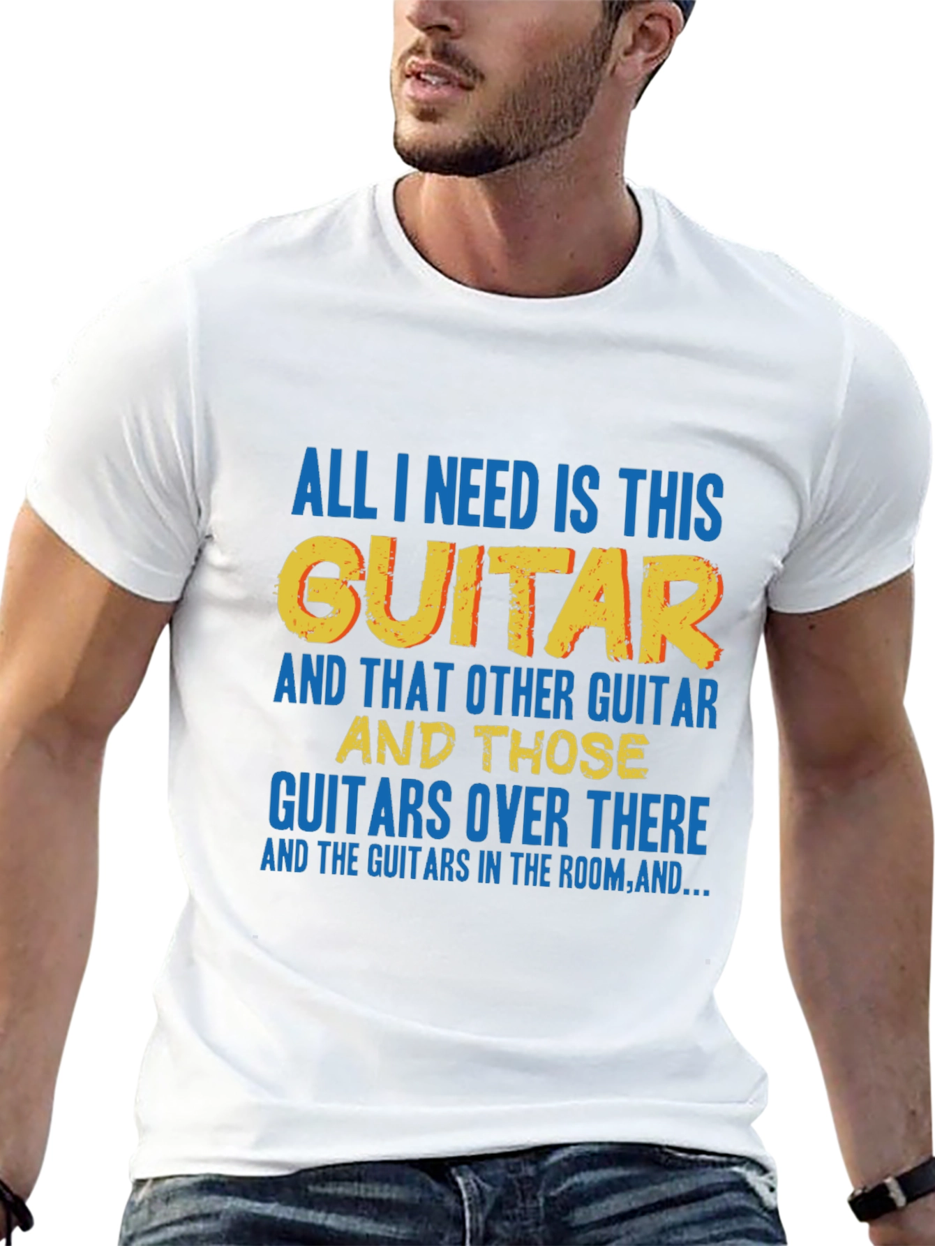 Black Guitar Lover T-Shirt view 13