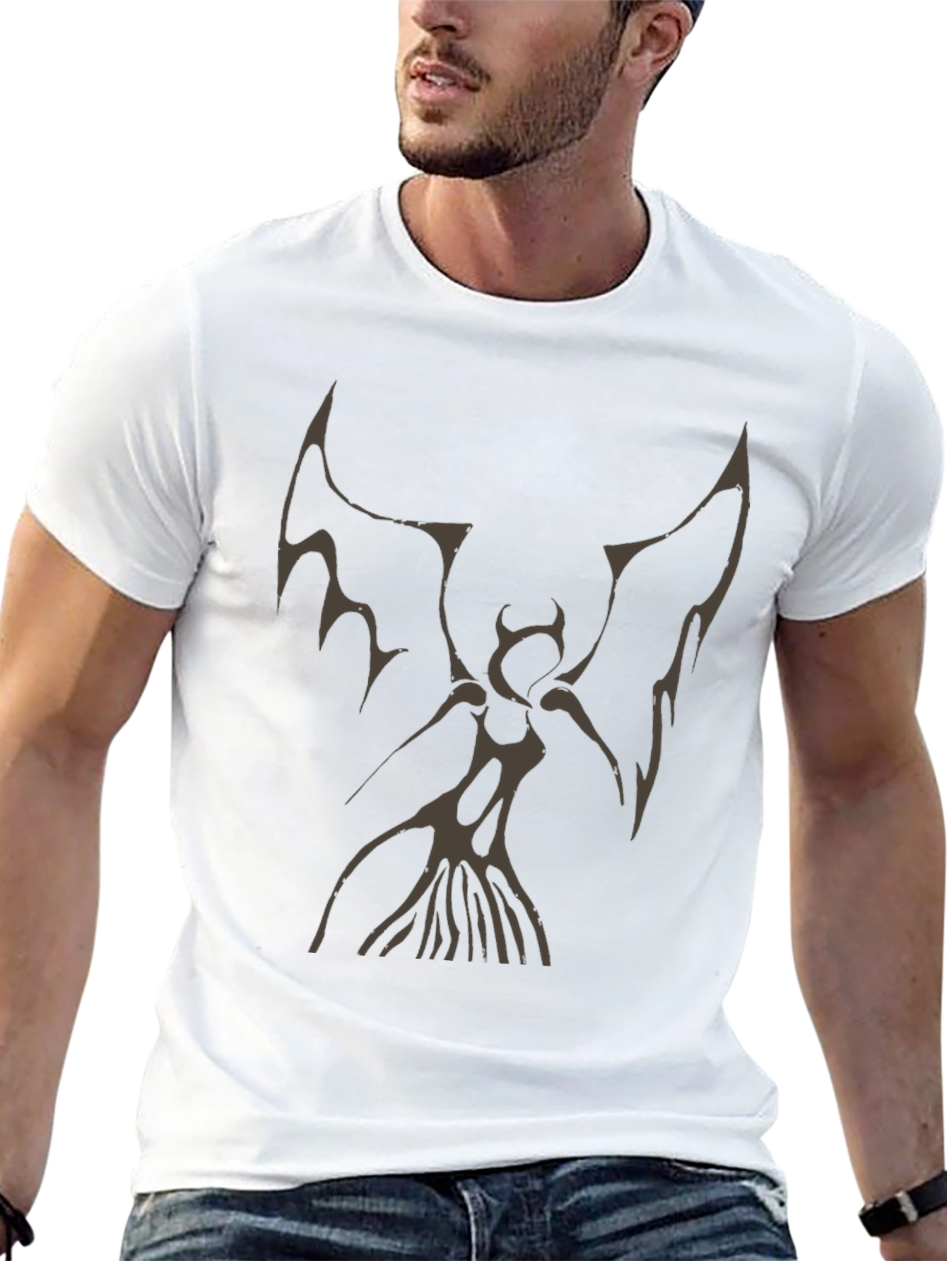 Black Dark Angel Graphic Print Tee view 13