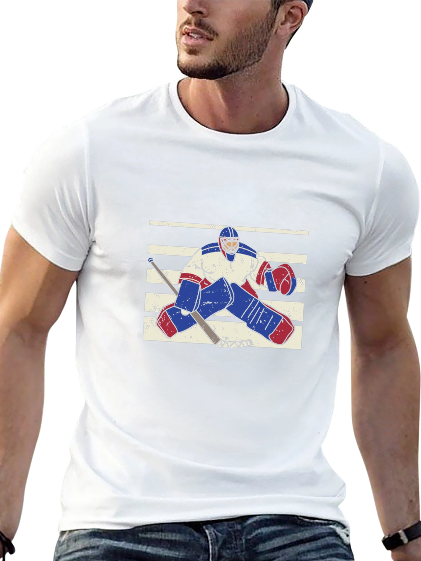 Black Hockey Goalie Graphic T-Shirt view 13