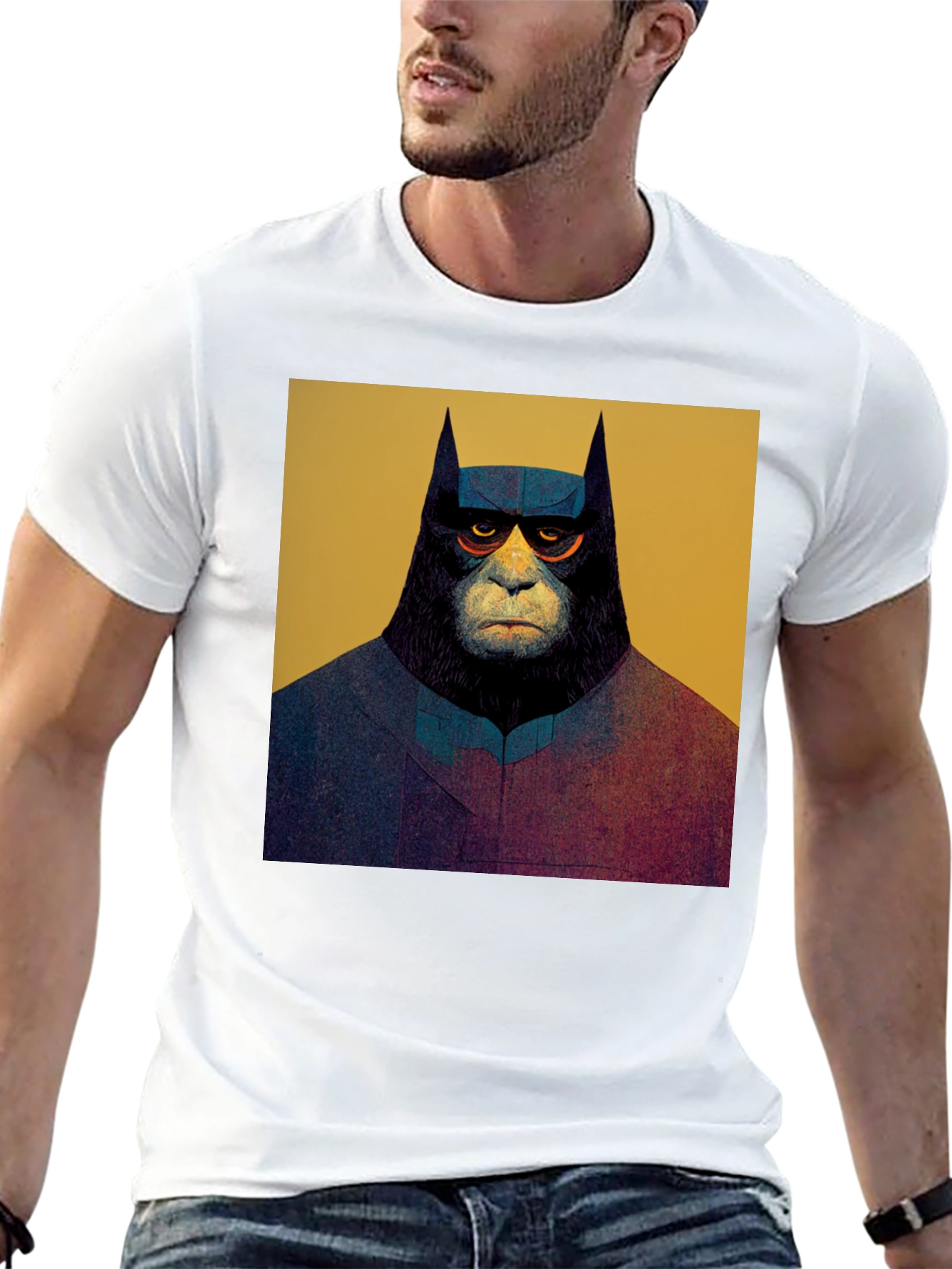 Black Batman Ape Graphic Tee - Black view 13