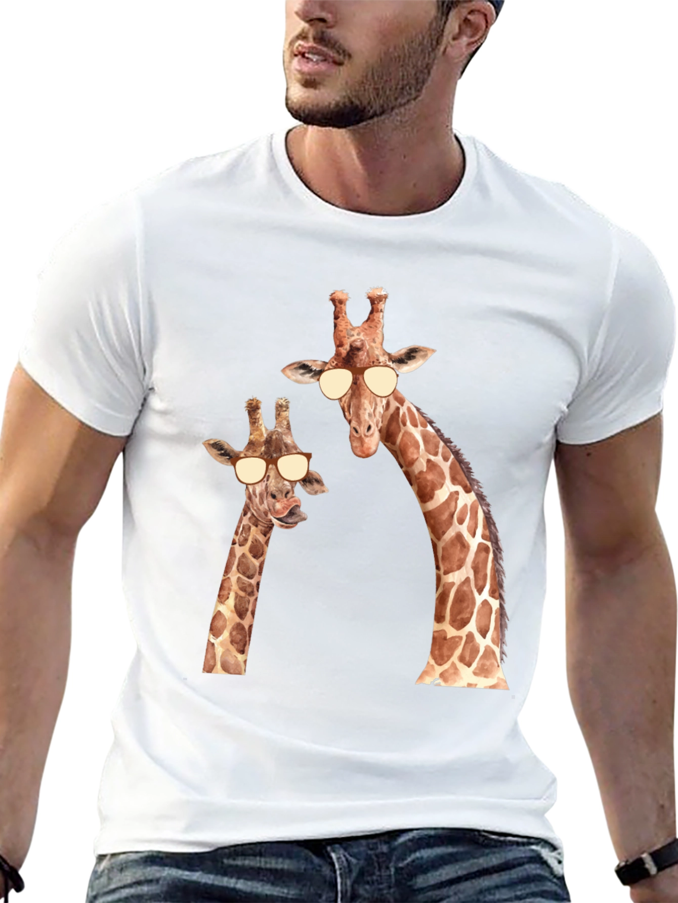 Black Giraffe Sunglasses T-Shirt - Funny Animal Tee view 13