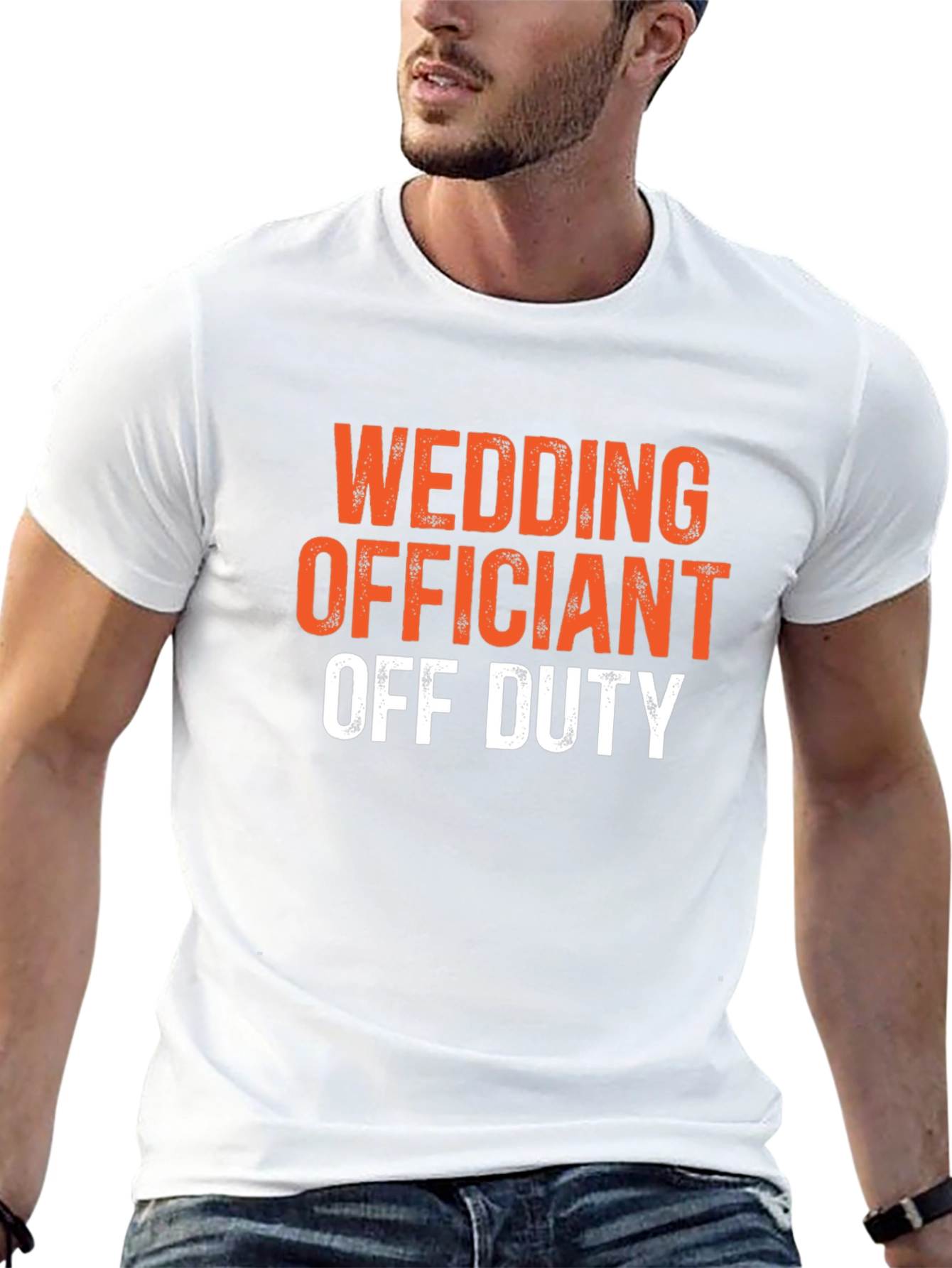 Black Wedding Officiant Off Duty Black Graphic T-Shirt view 13