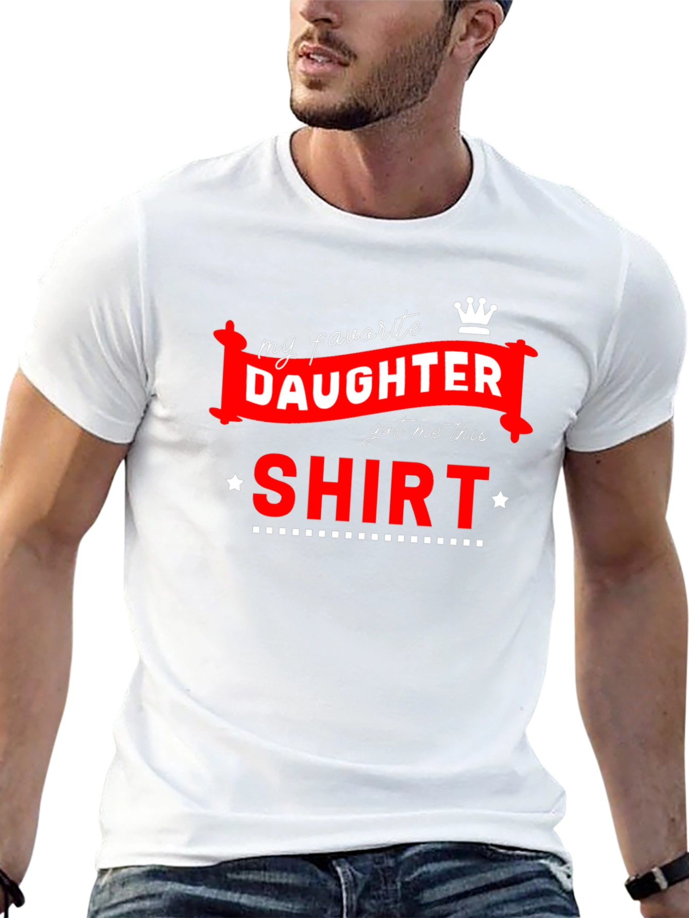 Black My Favorite Daughter T-Shirt Funny Dad Gift view 13