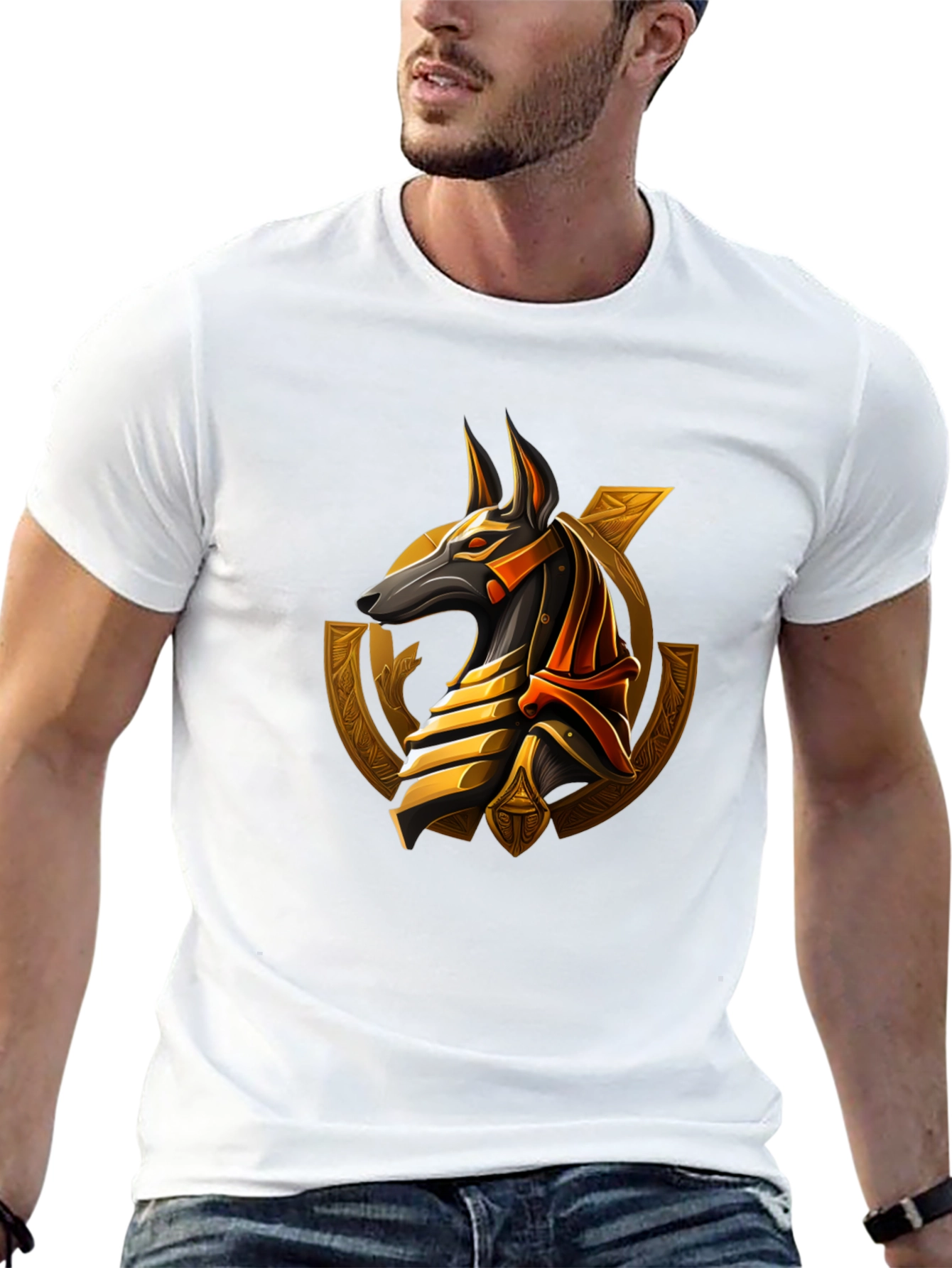 Black Anubis Graphic Black T-Shirt view 13