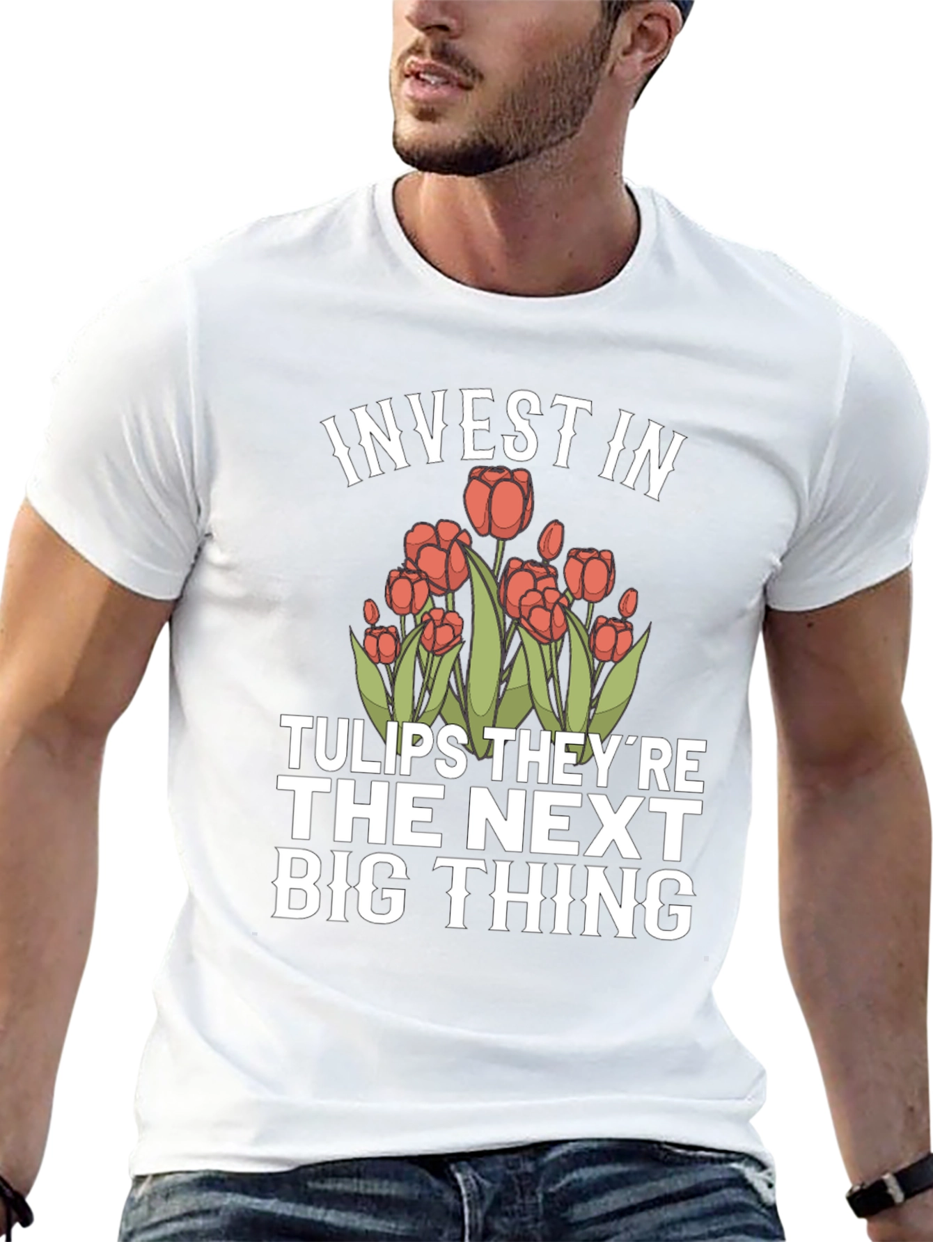 Black Invest in Tulips Graphic T-Shirt view 13