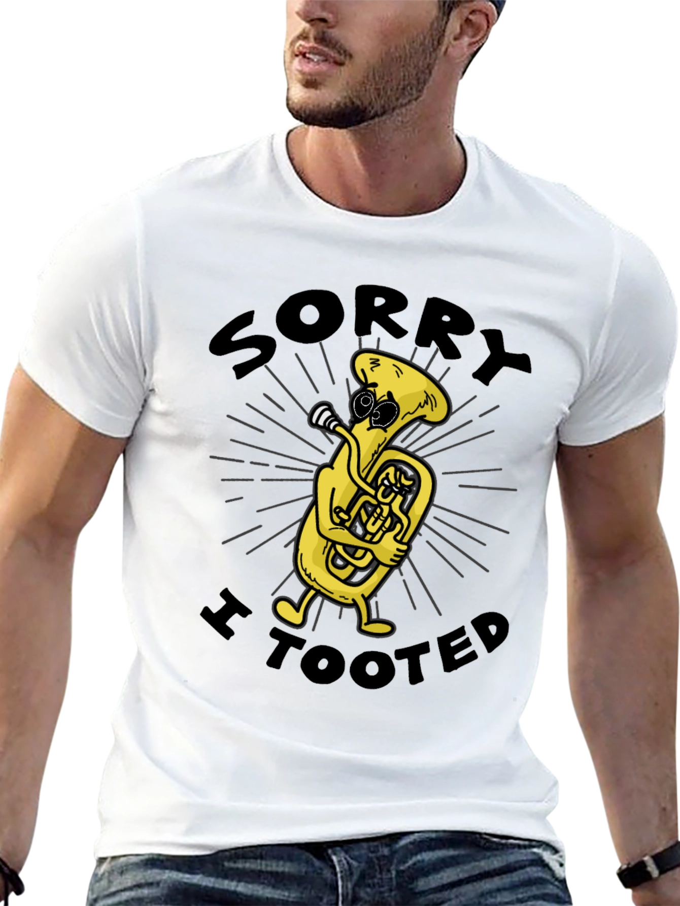 Black Sorry I Tooted Tuba T-Shirt view 13