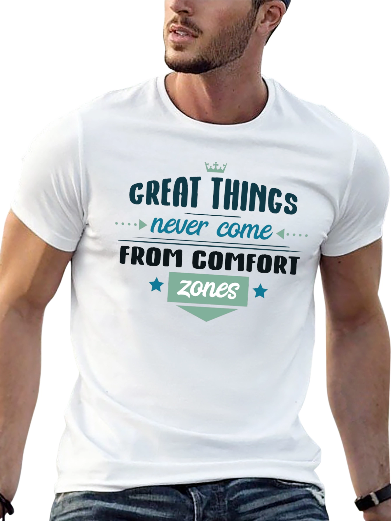 Black Comfort Zone T-Shirt - Motivational Graphic Tee view 13
