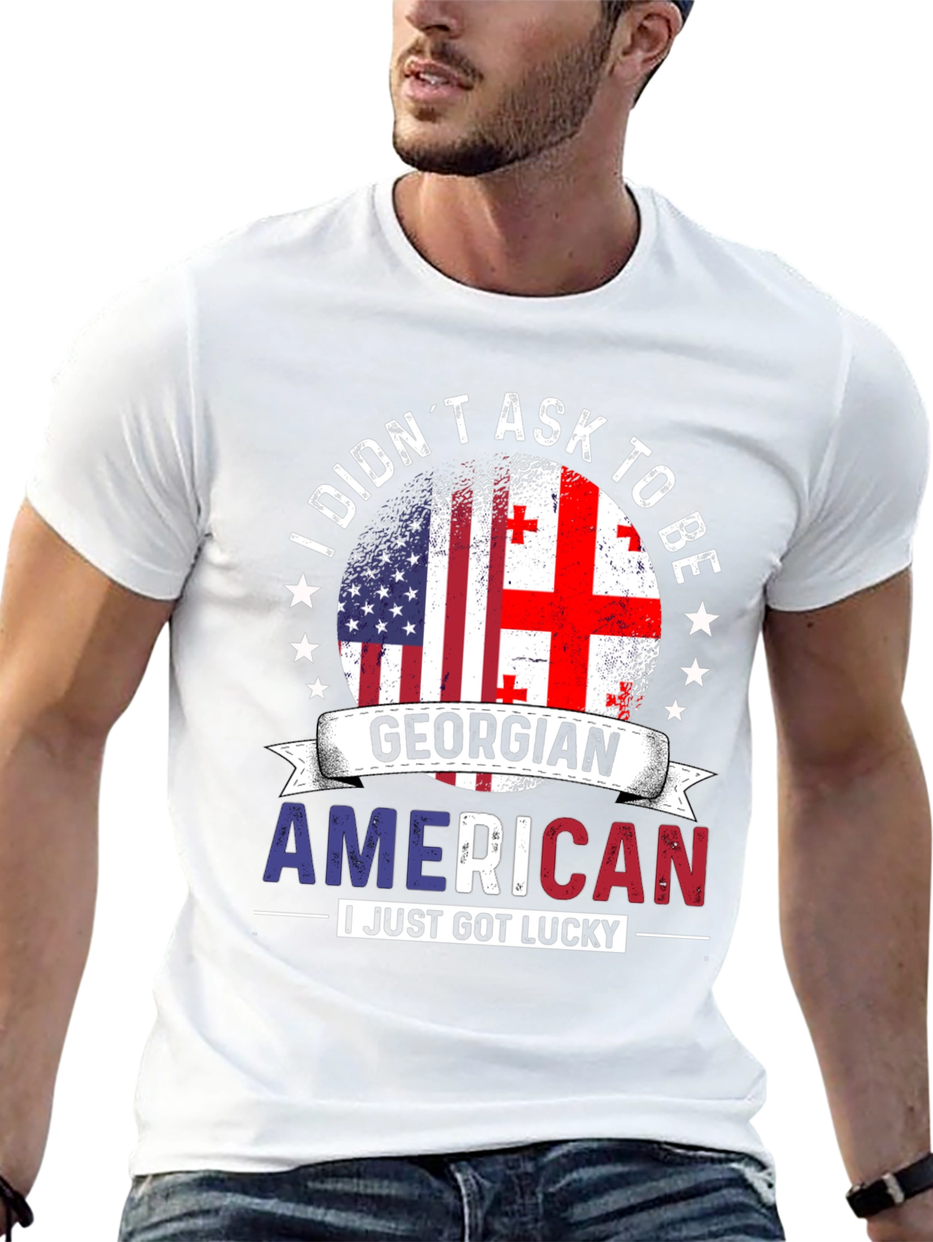 Georgian American Flag T-Shirt - 13