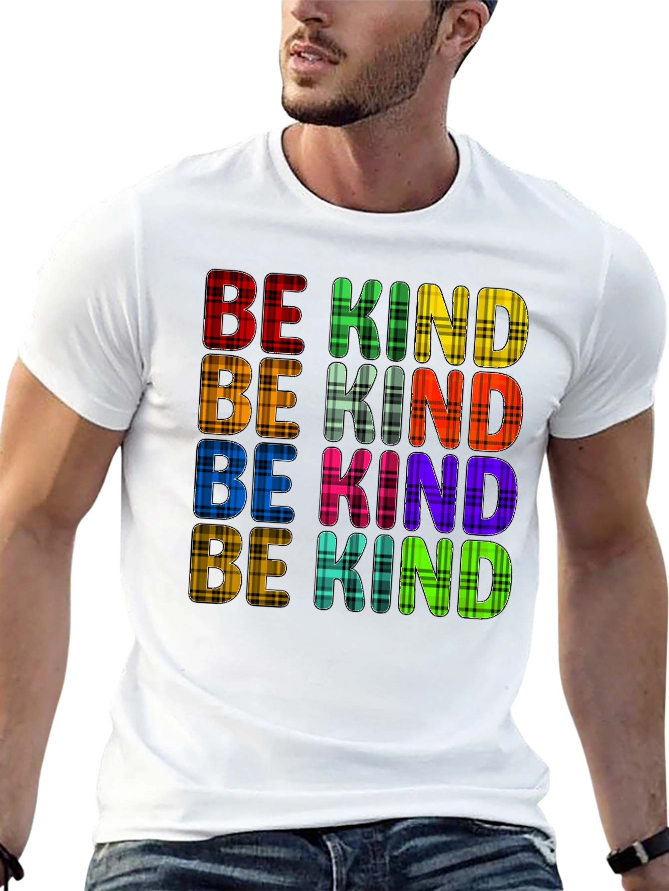 Black Be Kind Plaid Print Tee - Stylish Comfort view 13