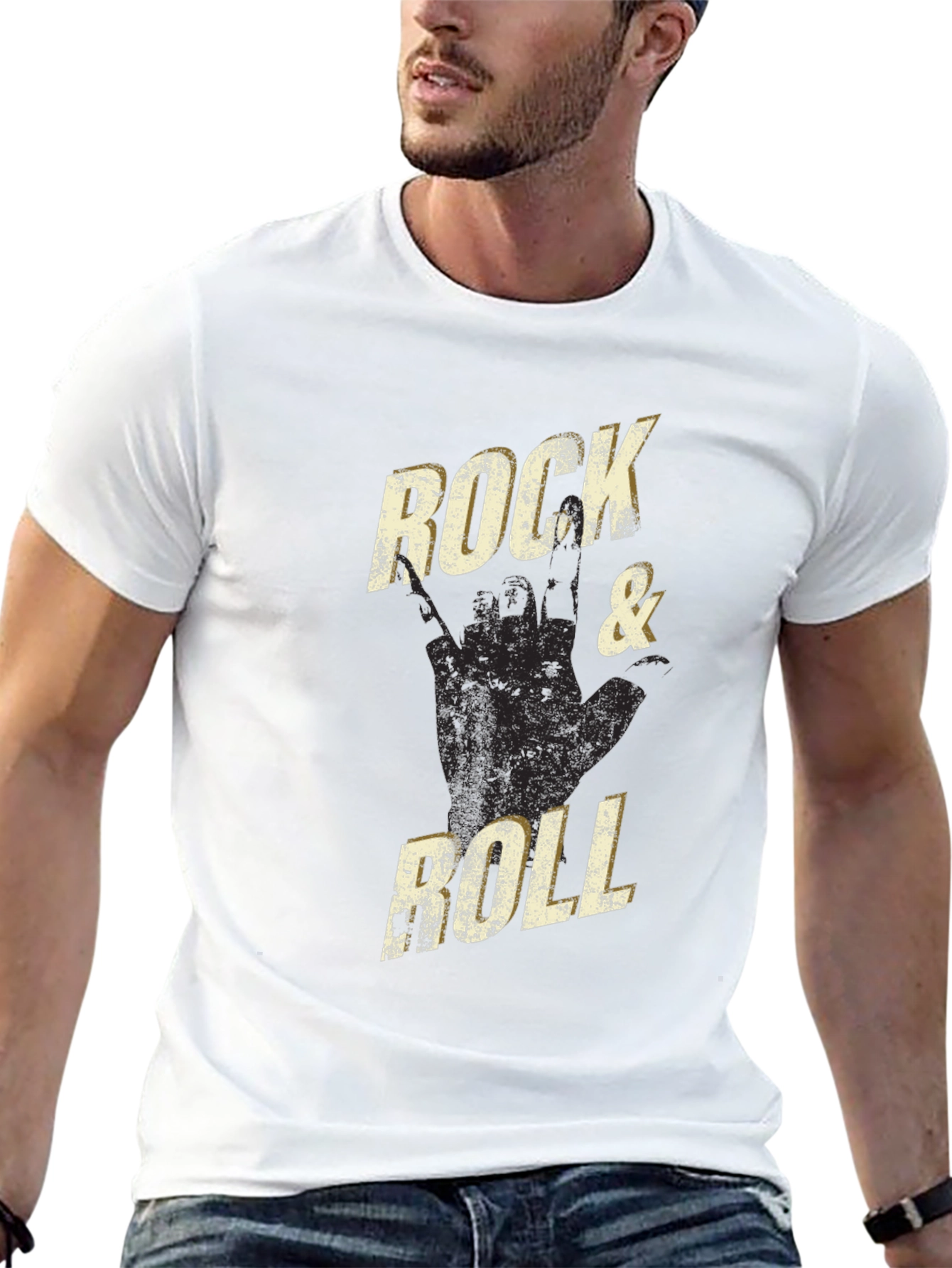 Black Rock & Roll Graphic Tee - Black view 13