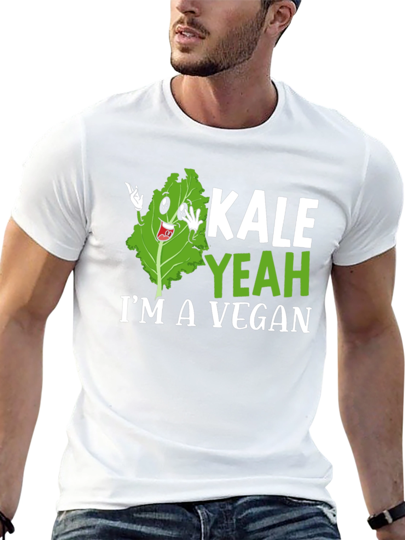 Black Kale Yeah I'm Vegan T-Shirt view 13
