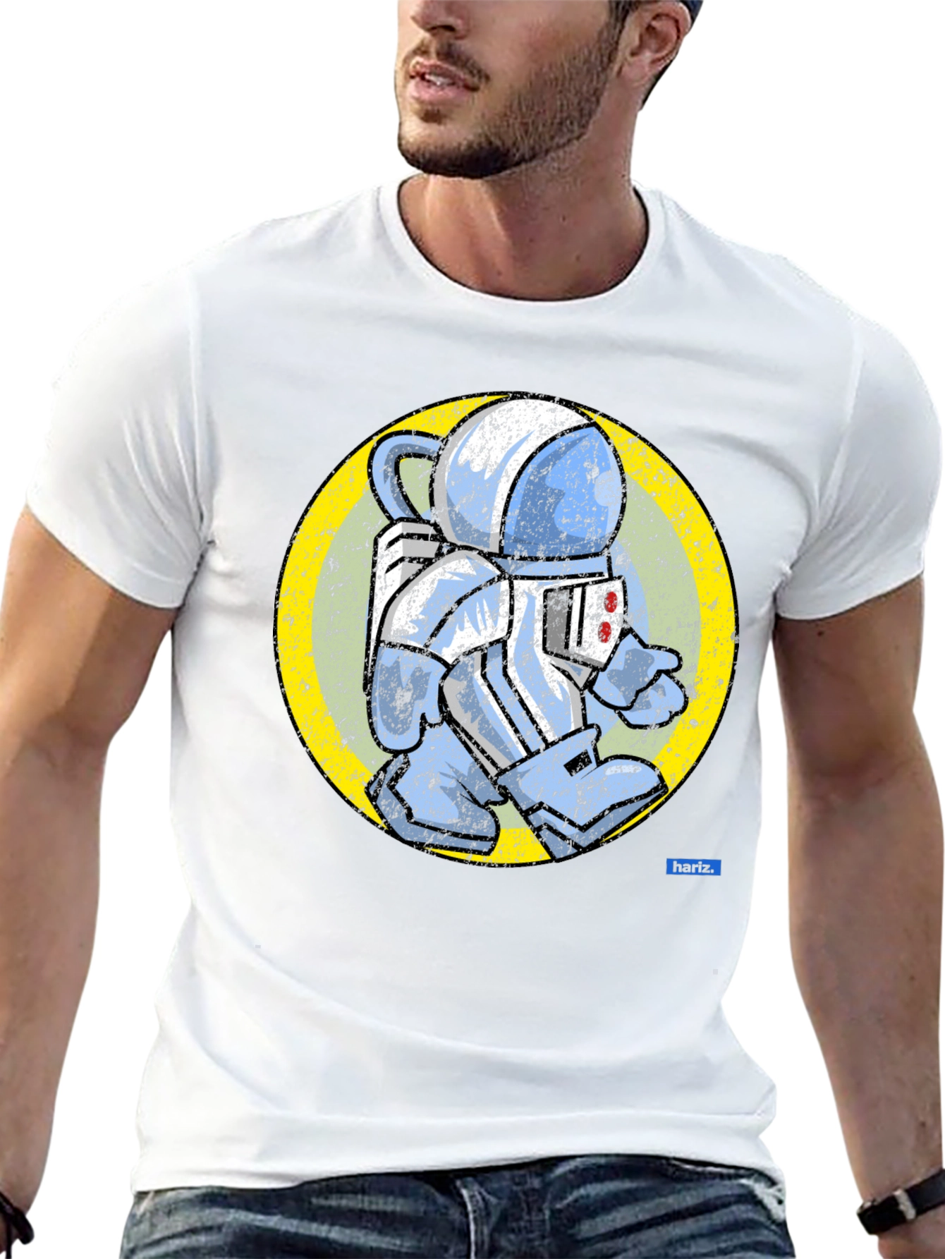 Black Retro Spaceman Graphic Tee - Vintage Astronaut T-Shirt view 13