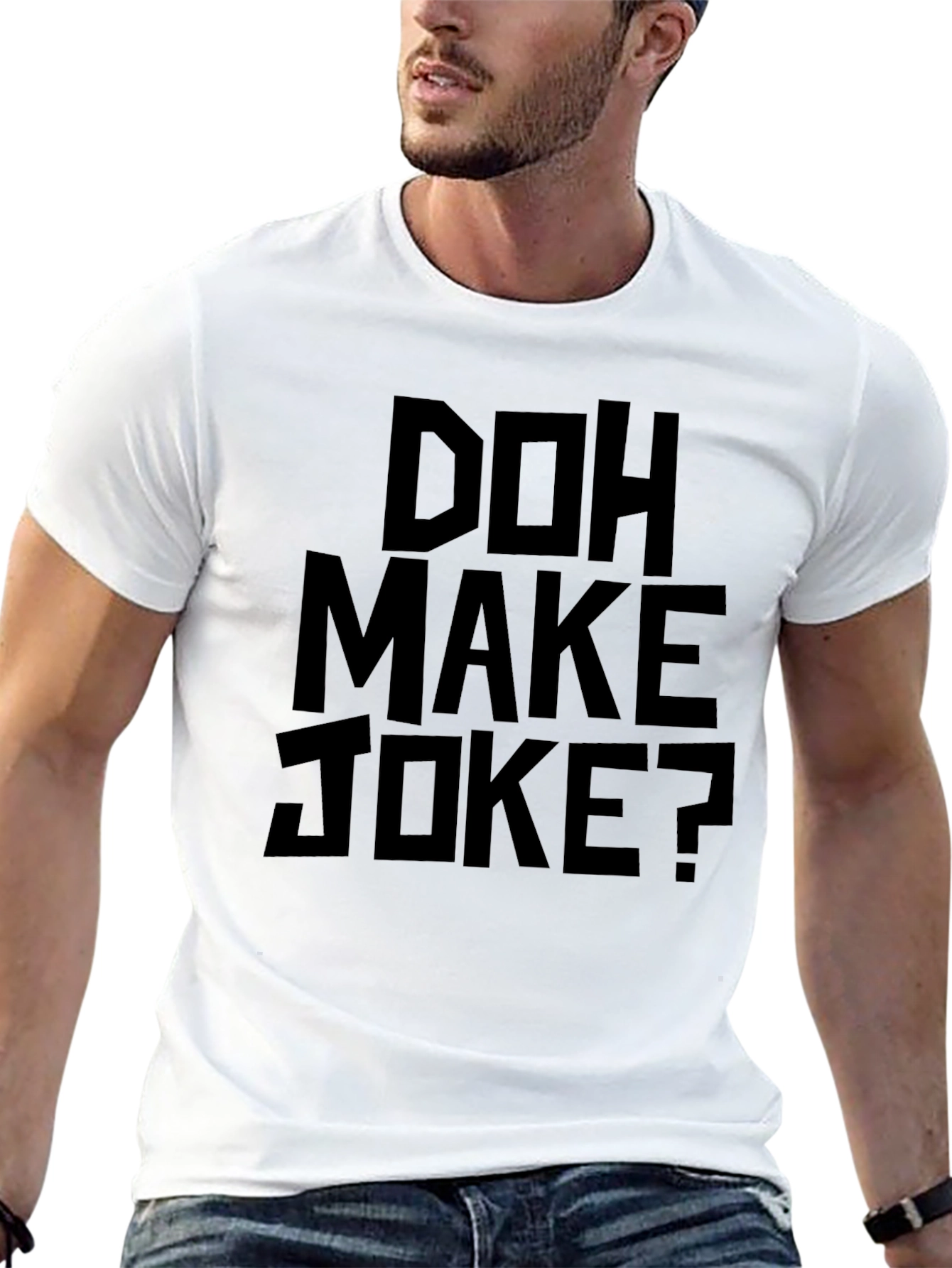Black Doh Make Joke? Graphic T-Shirt - Black view 13