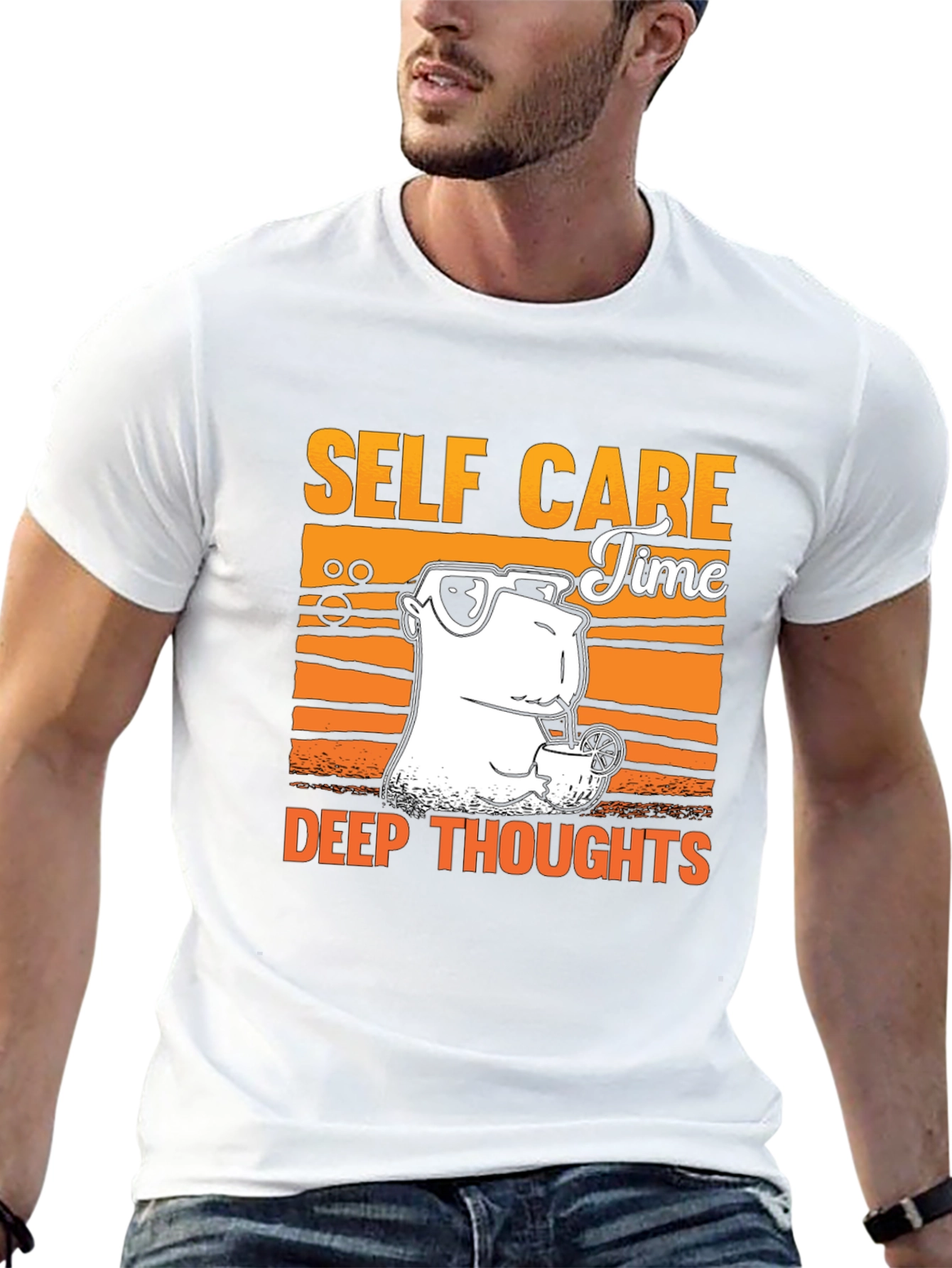 Black Self Care Time T-Shirt - Deep Thoughts Graphic Tee view 13