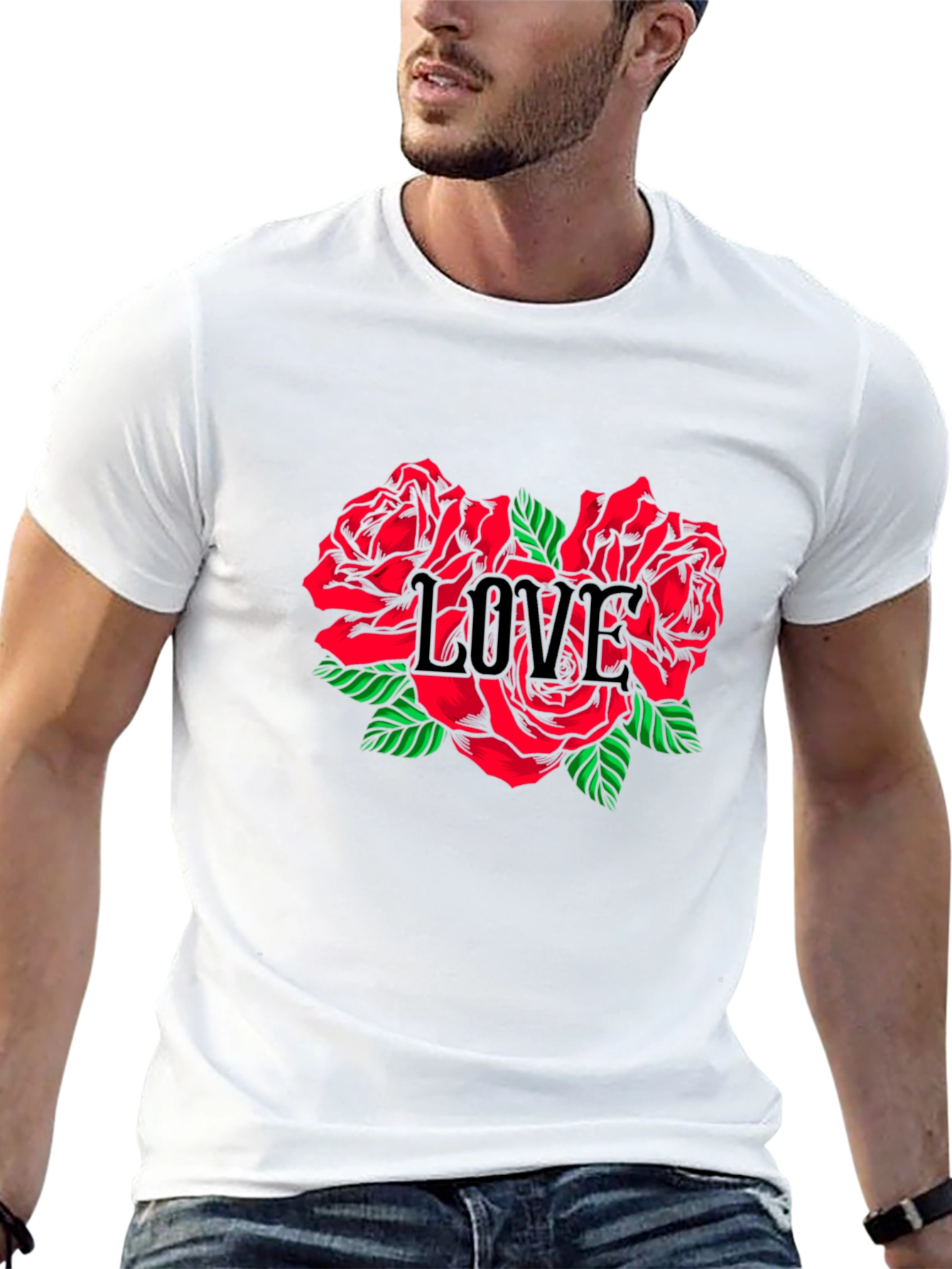Black Love Roses Black T-Shirt view 13