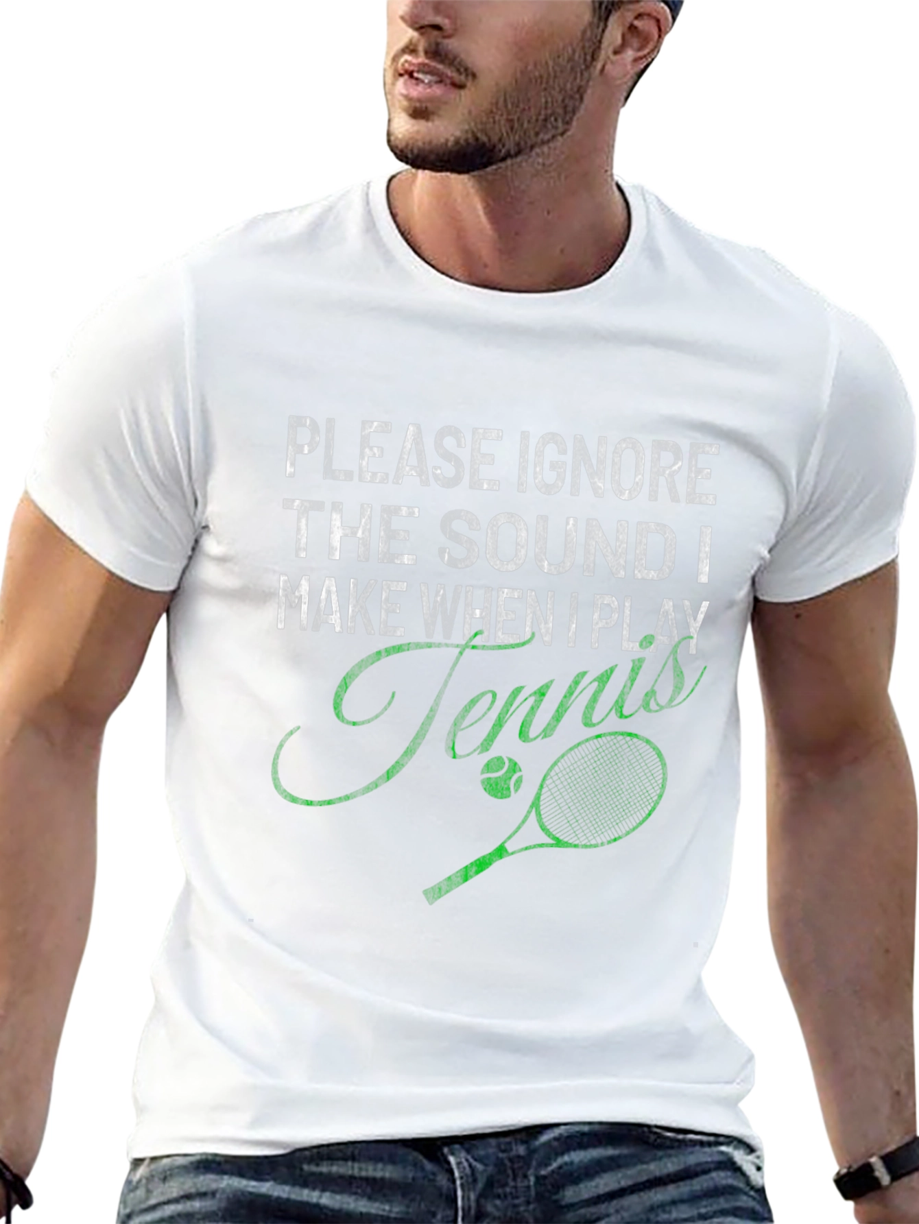 Black Funny Tennis T-Shirt - Ignore the Sound view 13