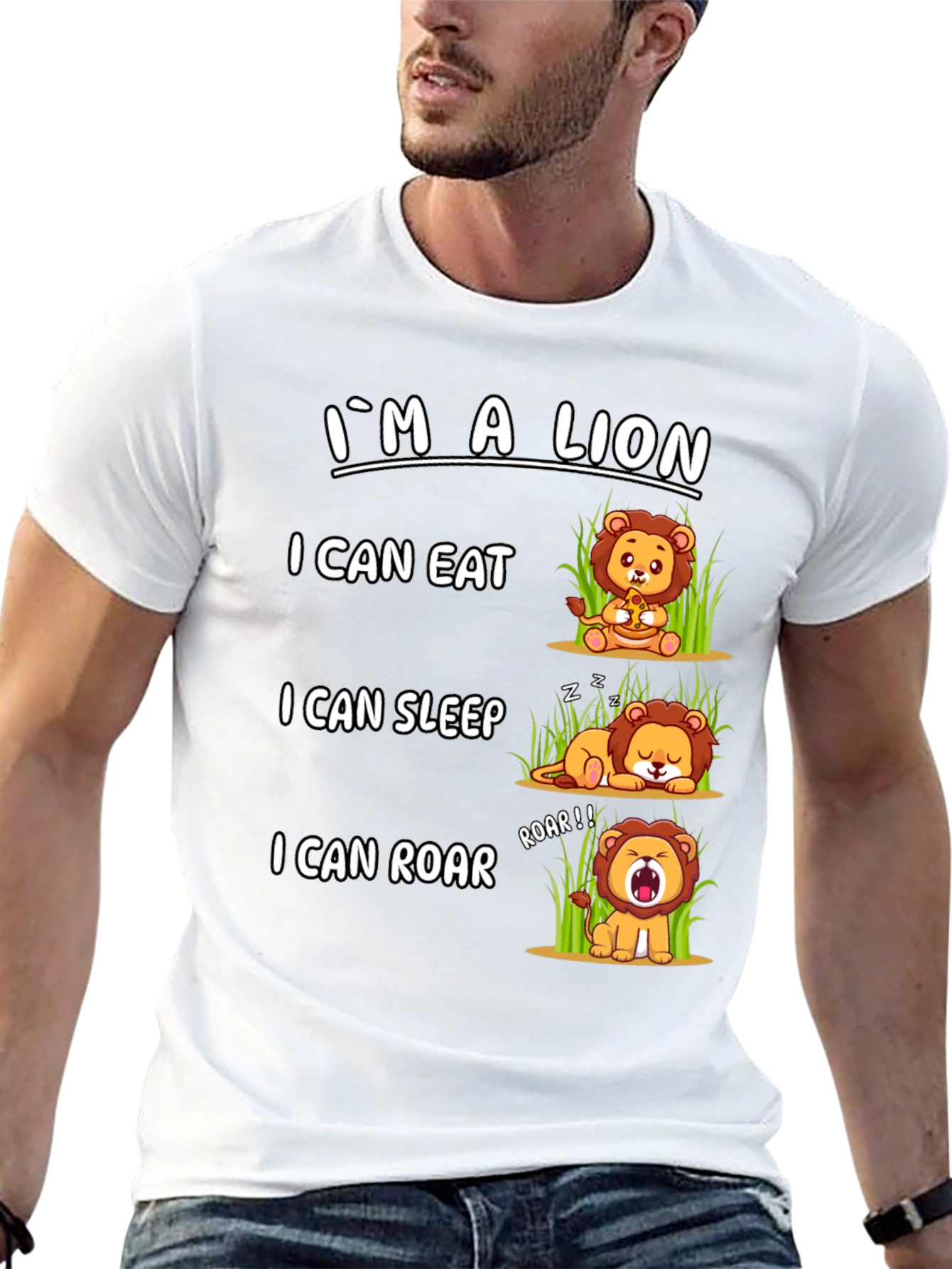 Black I'm a Lion T-Shirt view 13