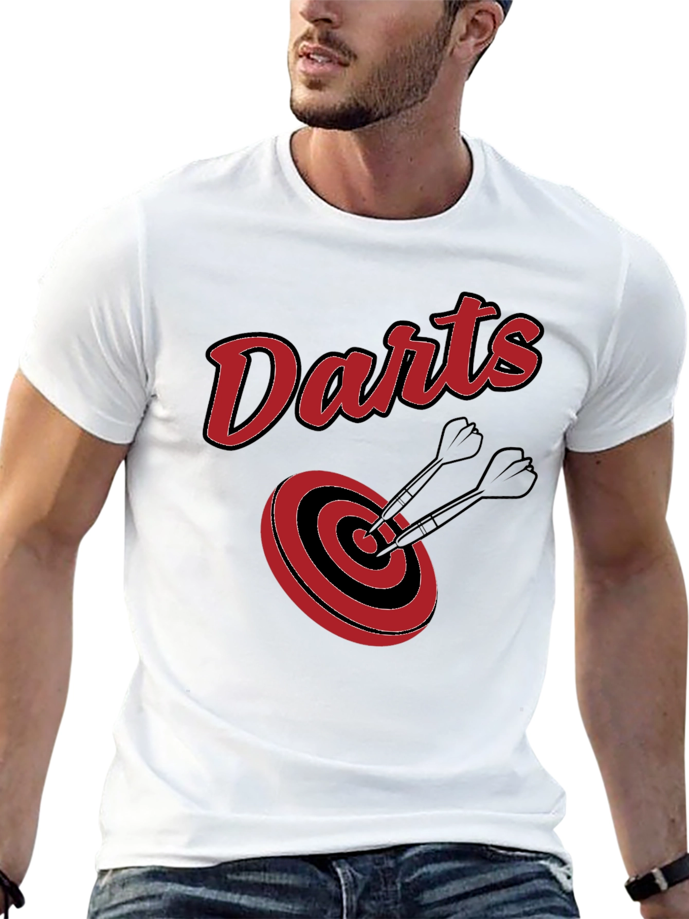 Black Darts Target Graphic Tee - Black Cotton T-Shirt view 13