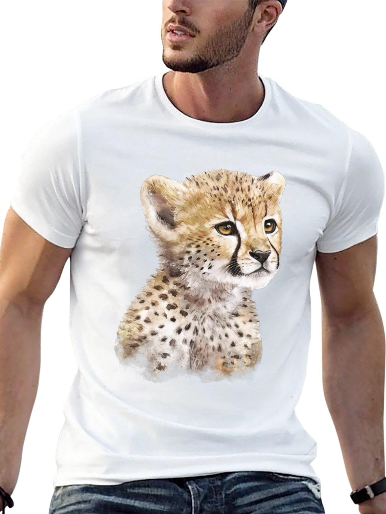 Black Cheetah Cub T-Shirt - Black view 13