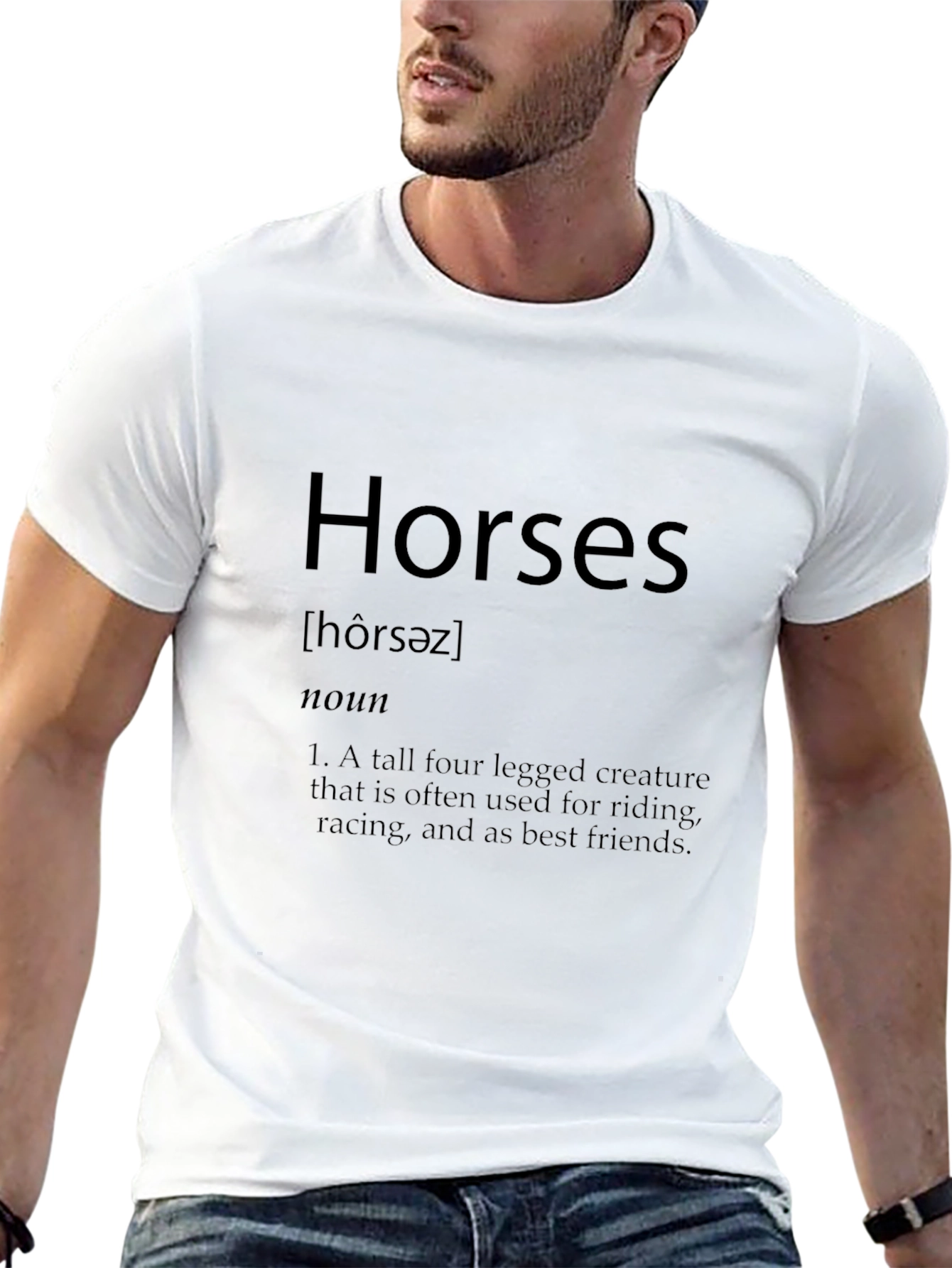 Black Horses Definition Graphic Tee - Unisex Black T-Shirt view 13
