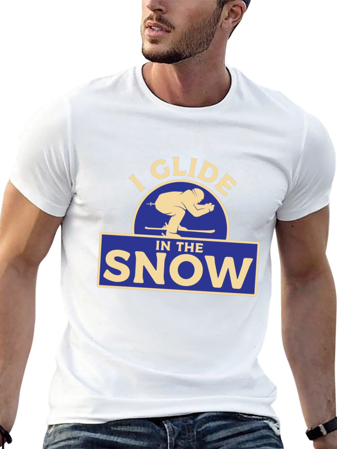Black I Glide In The Snow Graphic T-Shirt view 13