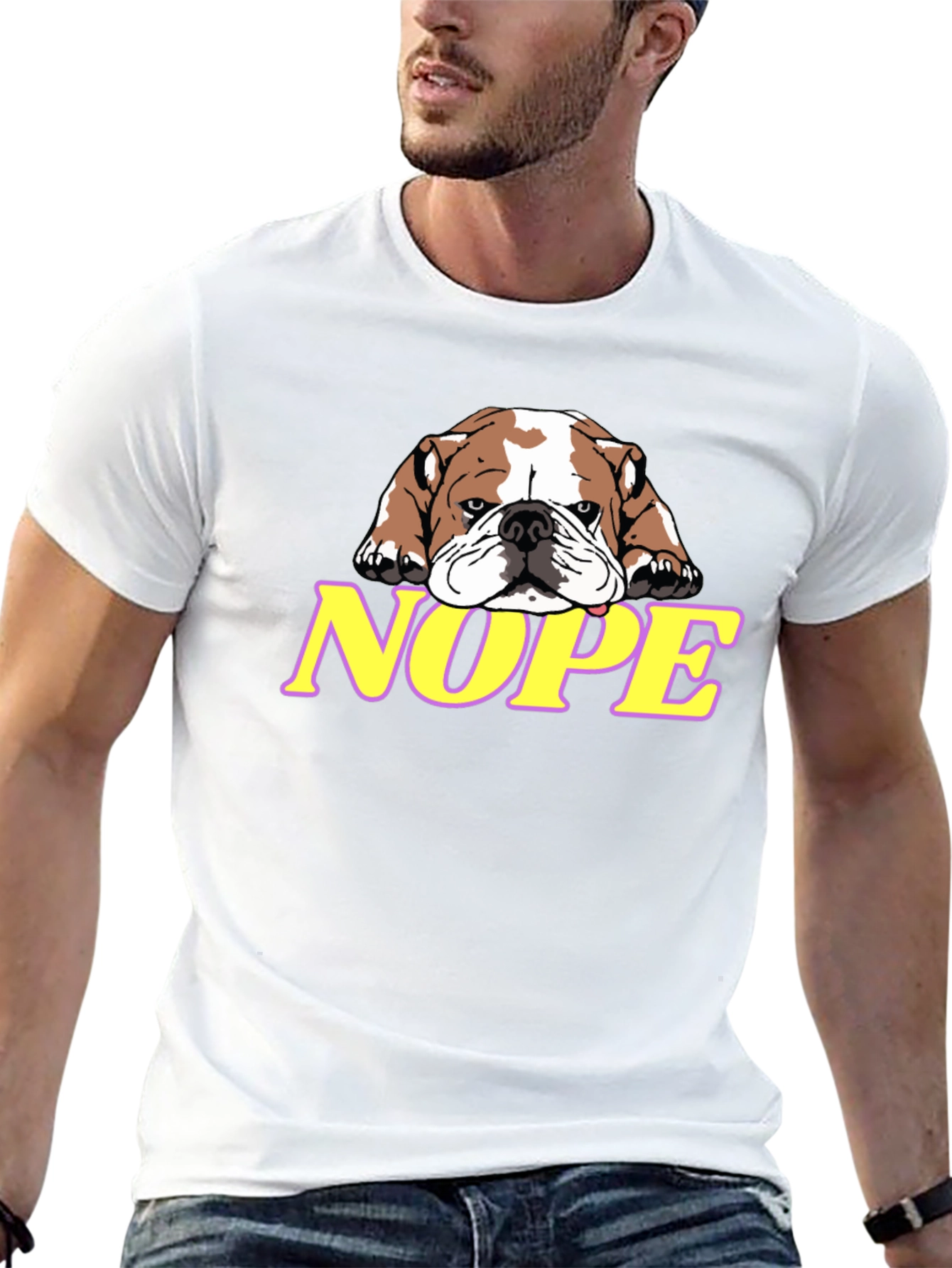 Black Nope Bulldog Graphic T-Shirt view 13