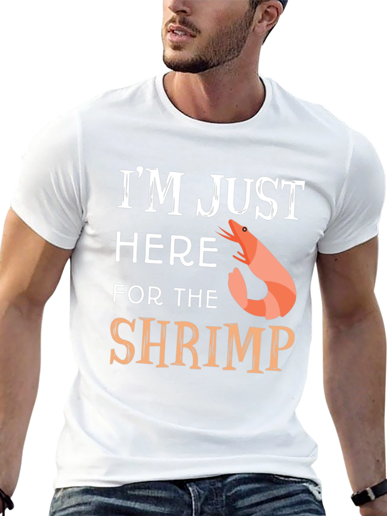 Black Shrimp Lover T-Shirt - I'm Just Here for the Shrimp view 13