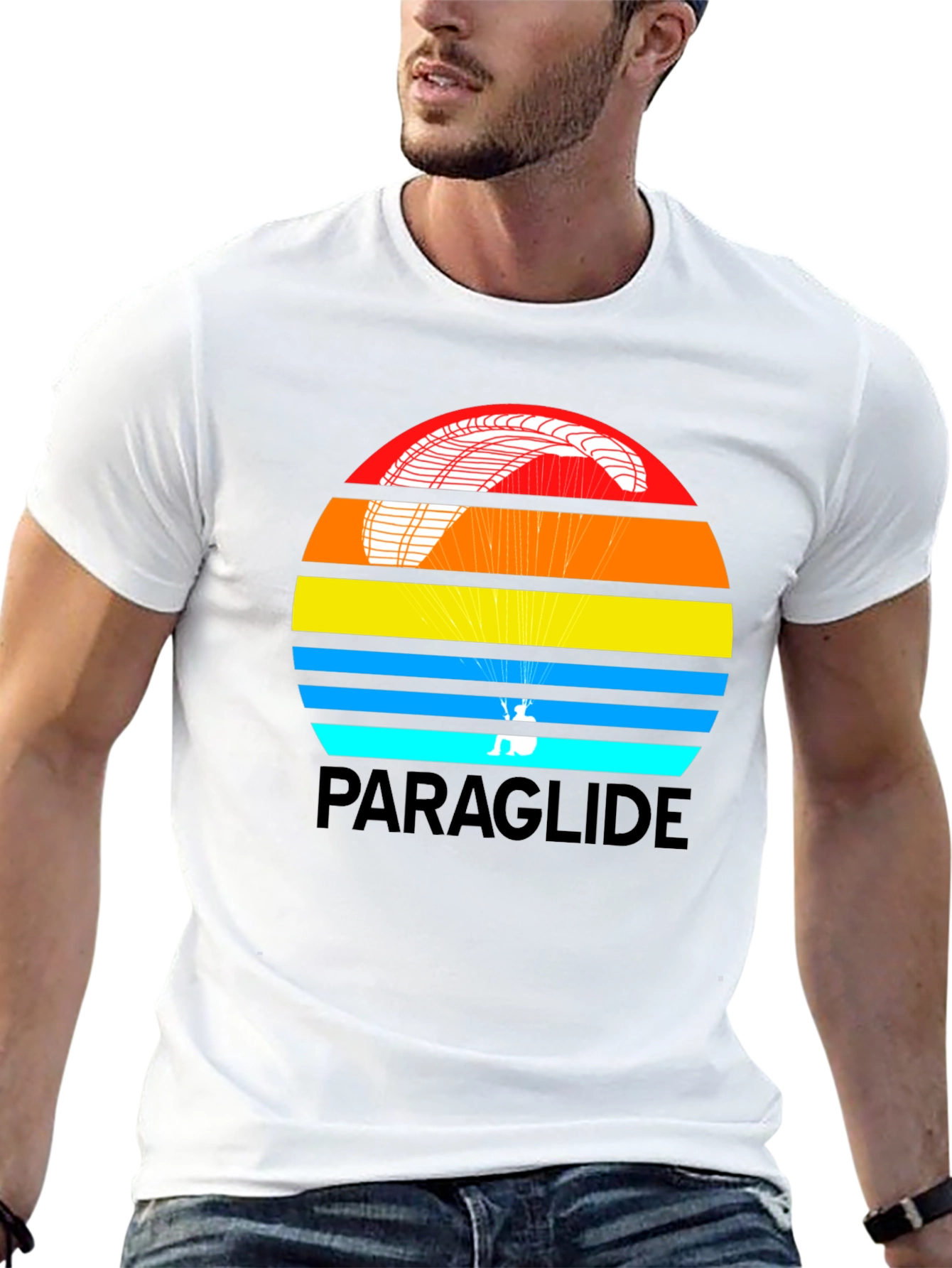 Black Paraglide Retro Style Graphic T-Shirt view 13