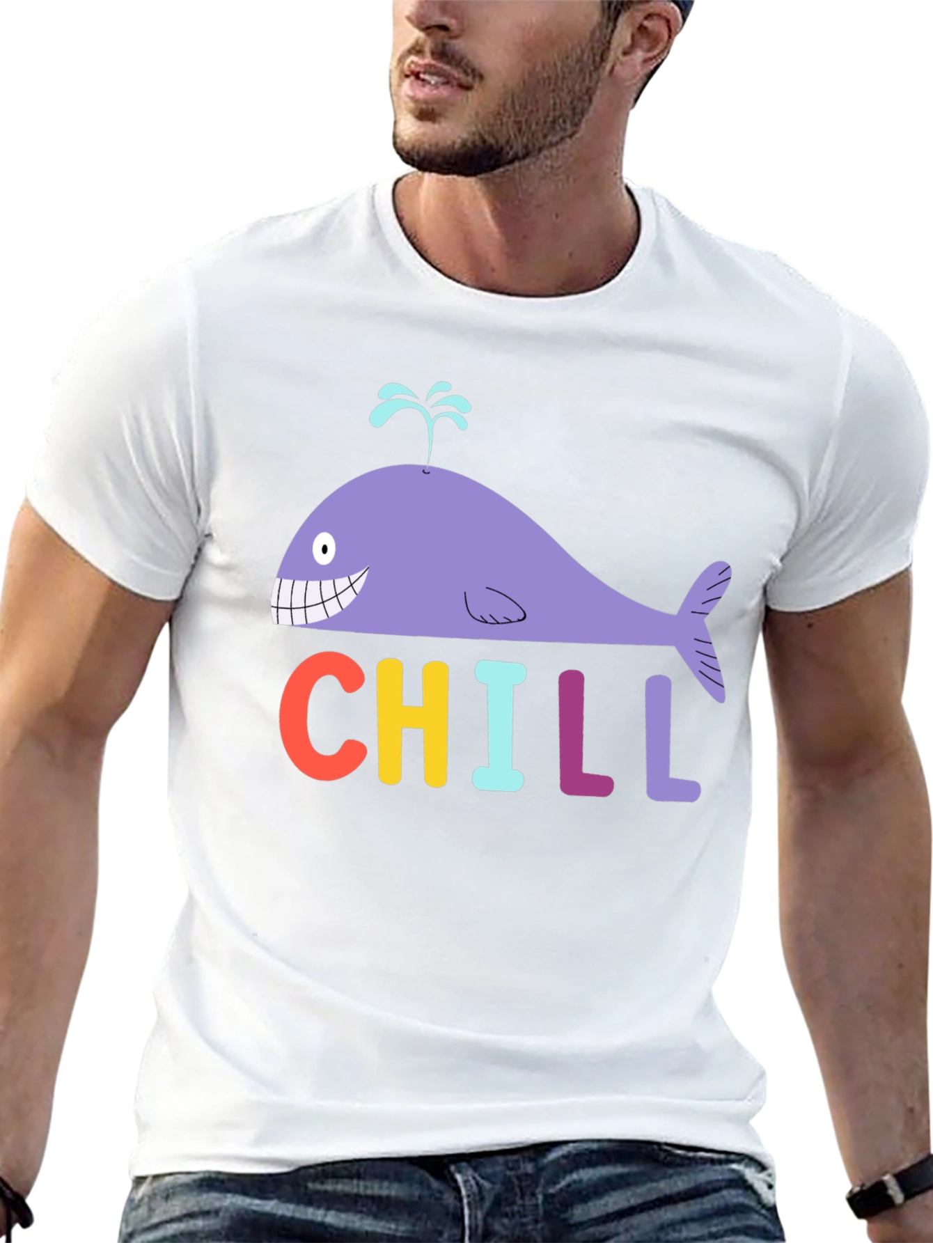 Black Chill Whale Graphic Tee - Unisex view 13