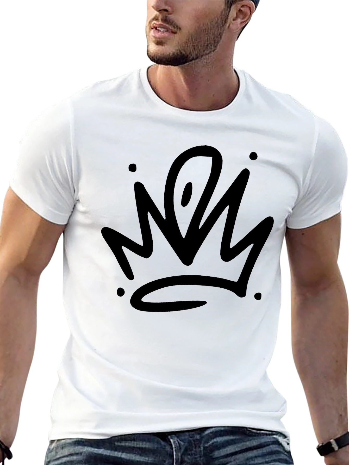 Black Crown Graphic Black T-Shirt - Stylish Streetwear view 13