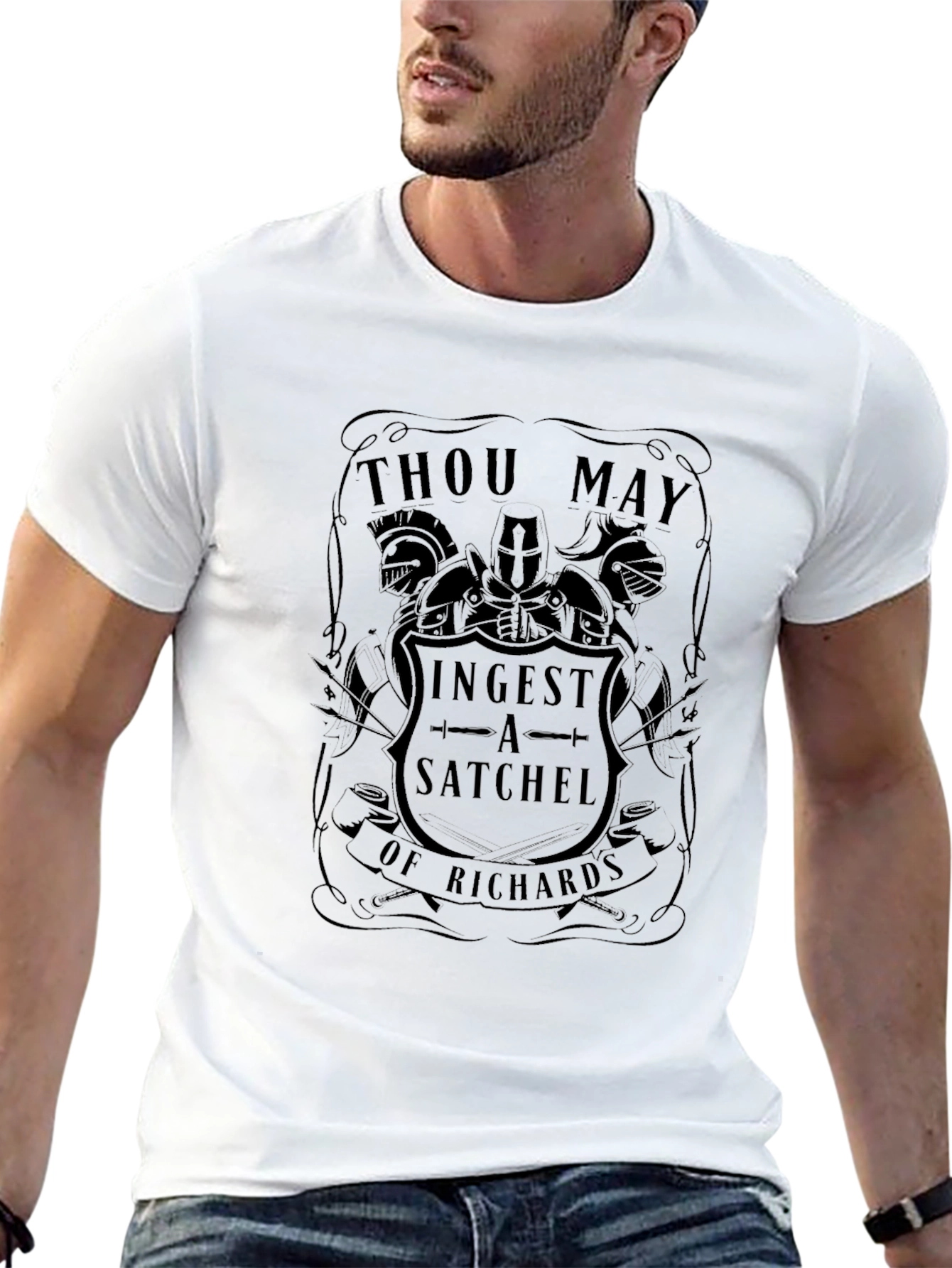 Black Thou May Ingest A Satchel T-Shirt view 13