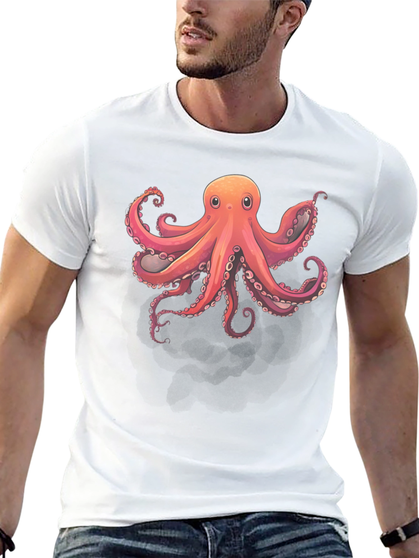 Black Octopus Graphic Tee - Black Cotton Blend view 13
