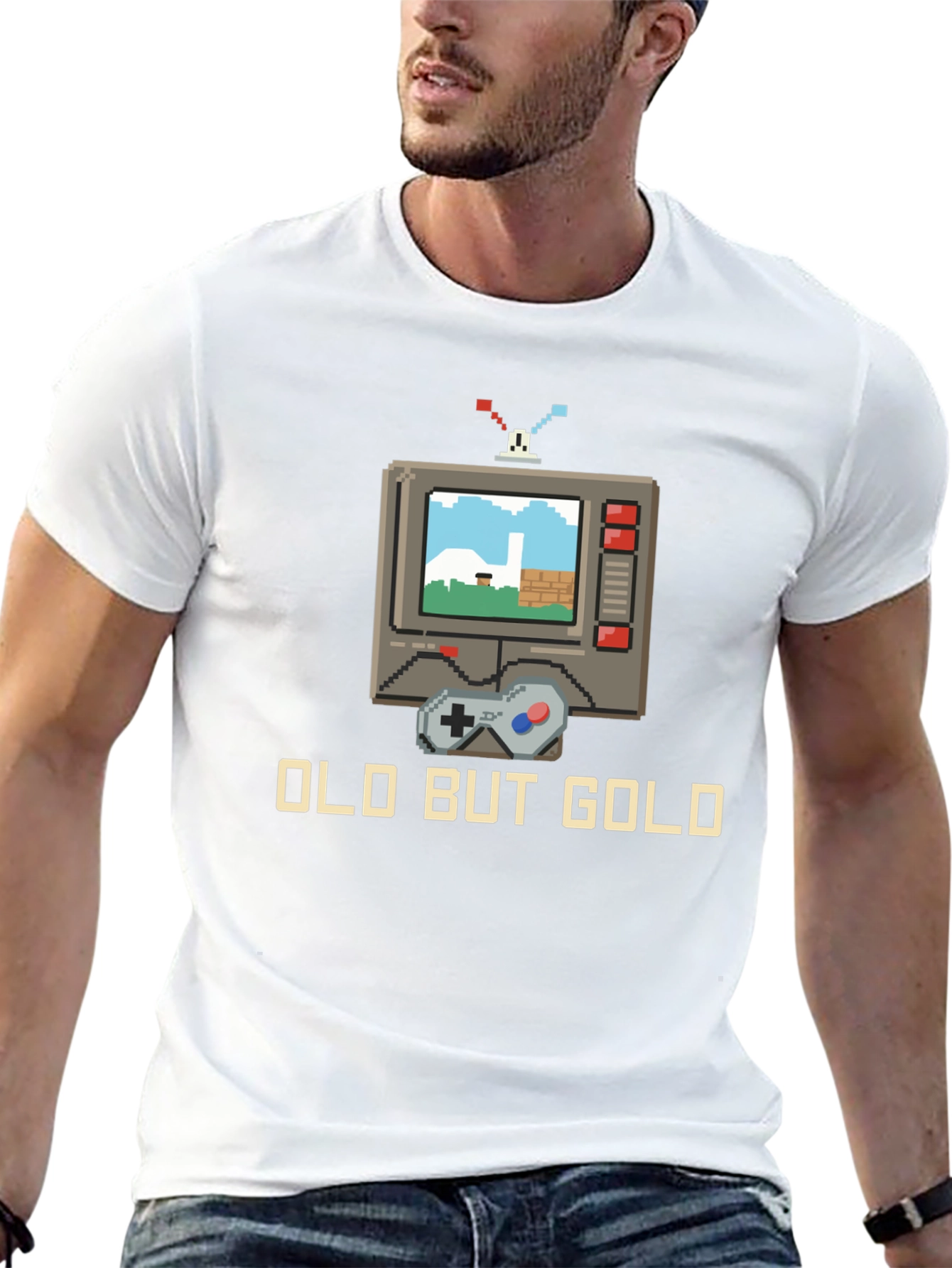 Black Retro Gaming T-Shirt - Old But Gold view 13
