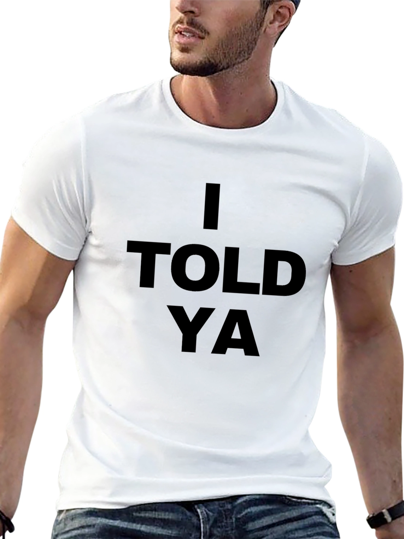 Black I Told Ya Graphic Tee - Bold Statement T-Shirt view 13