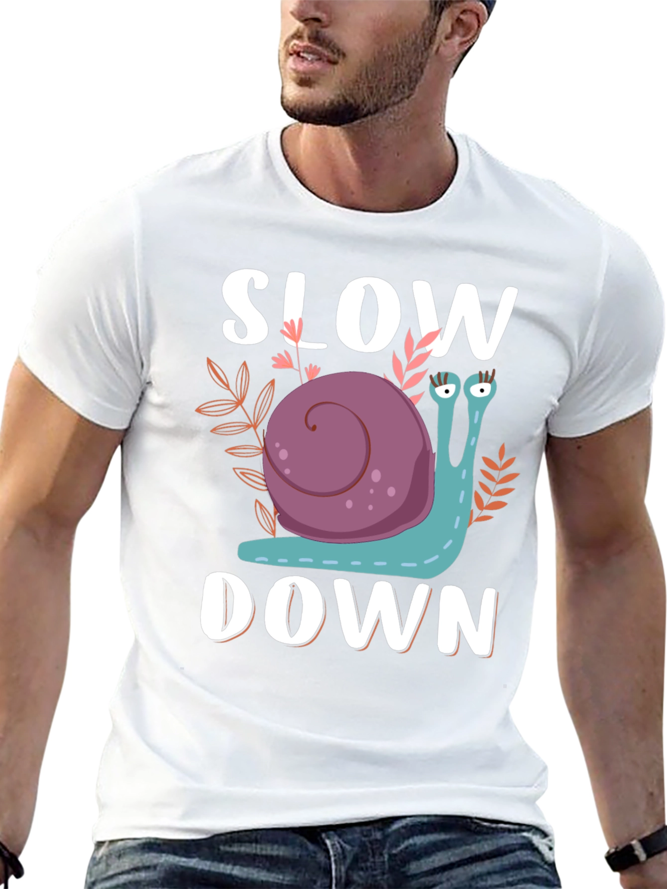Black Slow Down Snail Graphic T-Shirt view 13