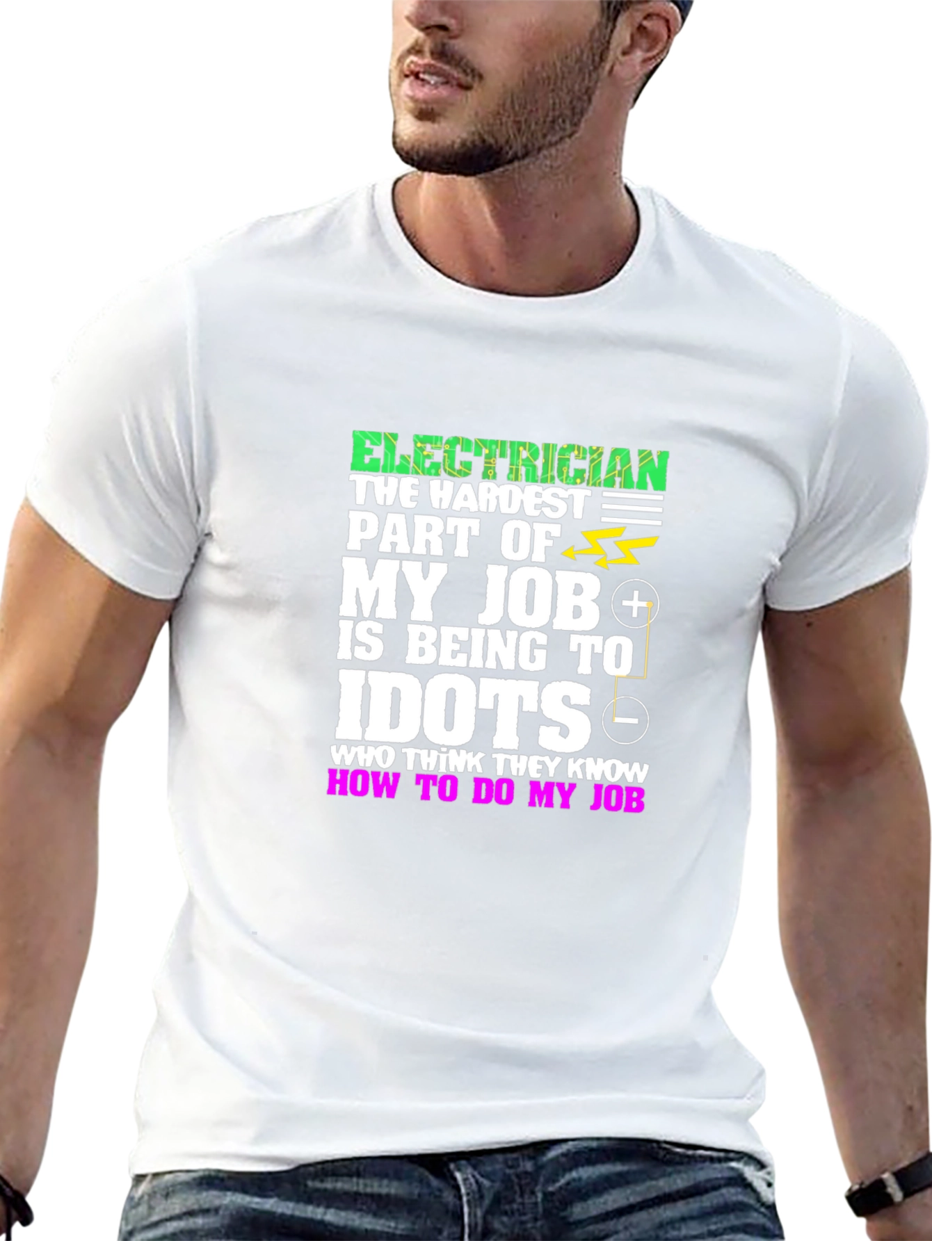 Black Electrician Hardest Job T-Shirt view 13