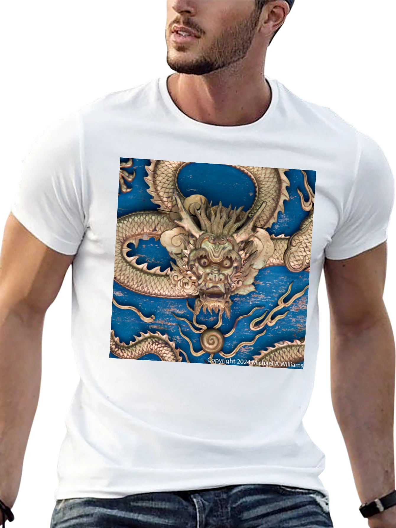 Black Dragon Carving T-Shirt view 13