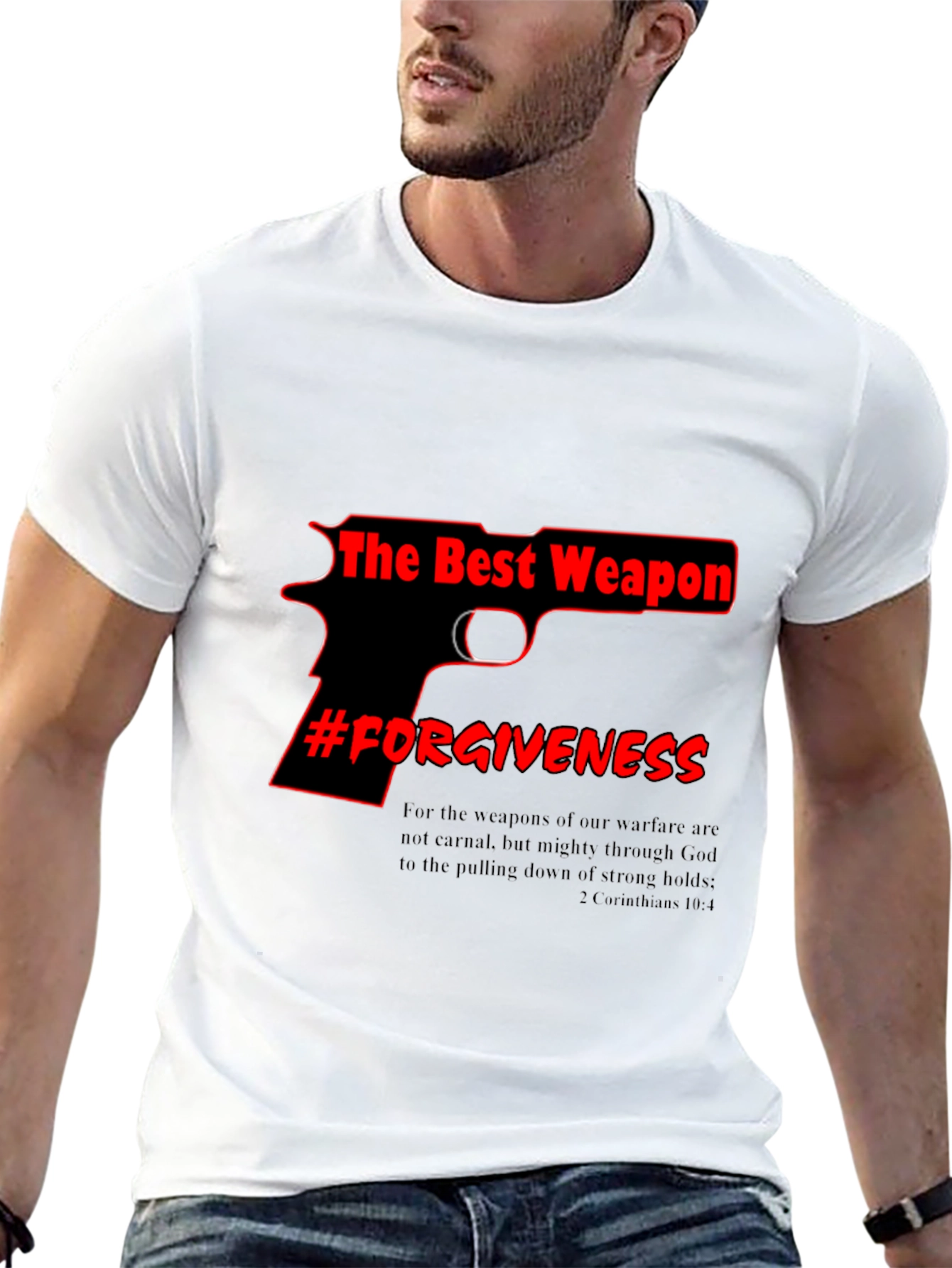 Black The Best Weapon Forgiveness T-Shirt view 13