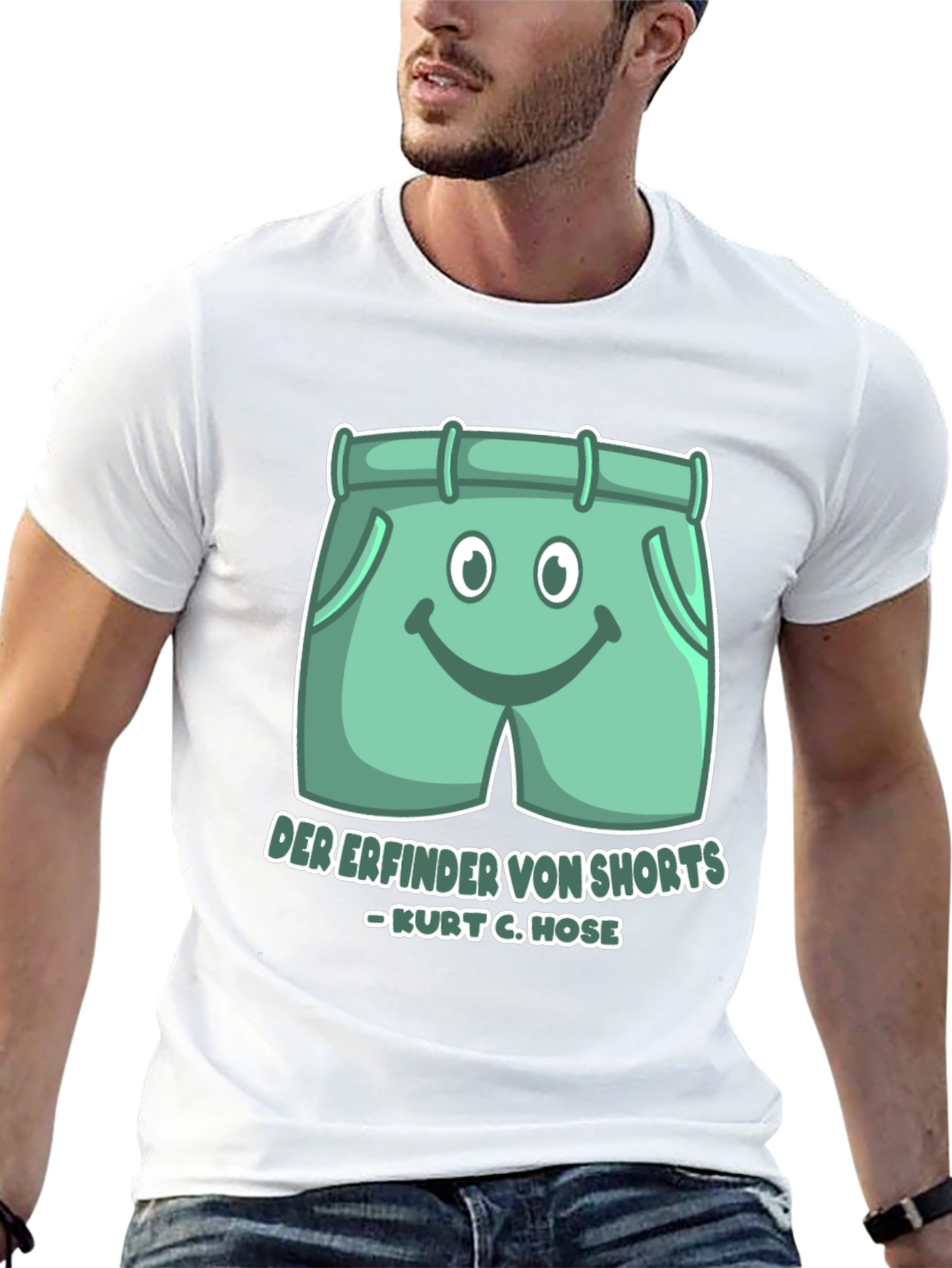 Black Funny Shorts T-Shirt - "Inventor of Shorts" view 13