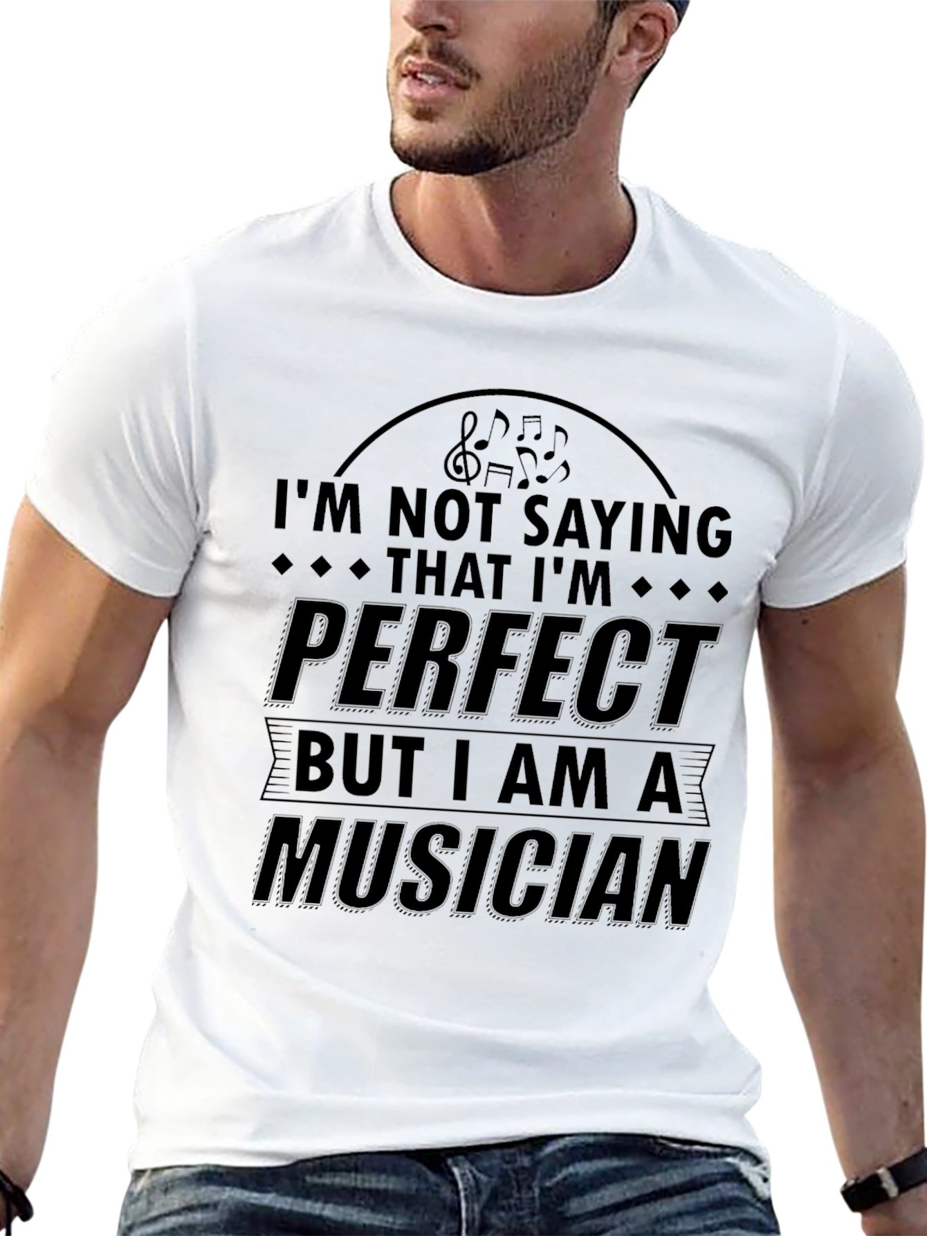 Black Funny Musician T-Shirt - Not Saying I'm Perfect view 13